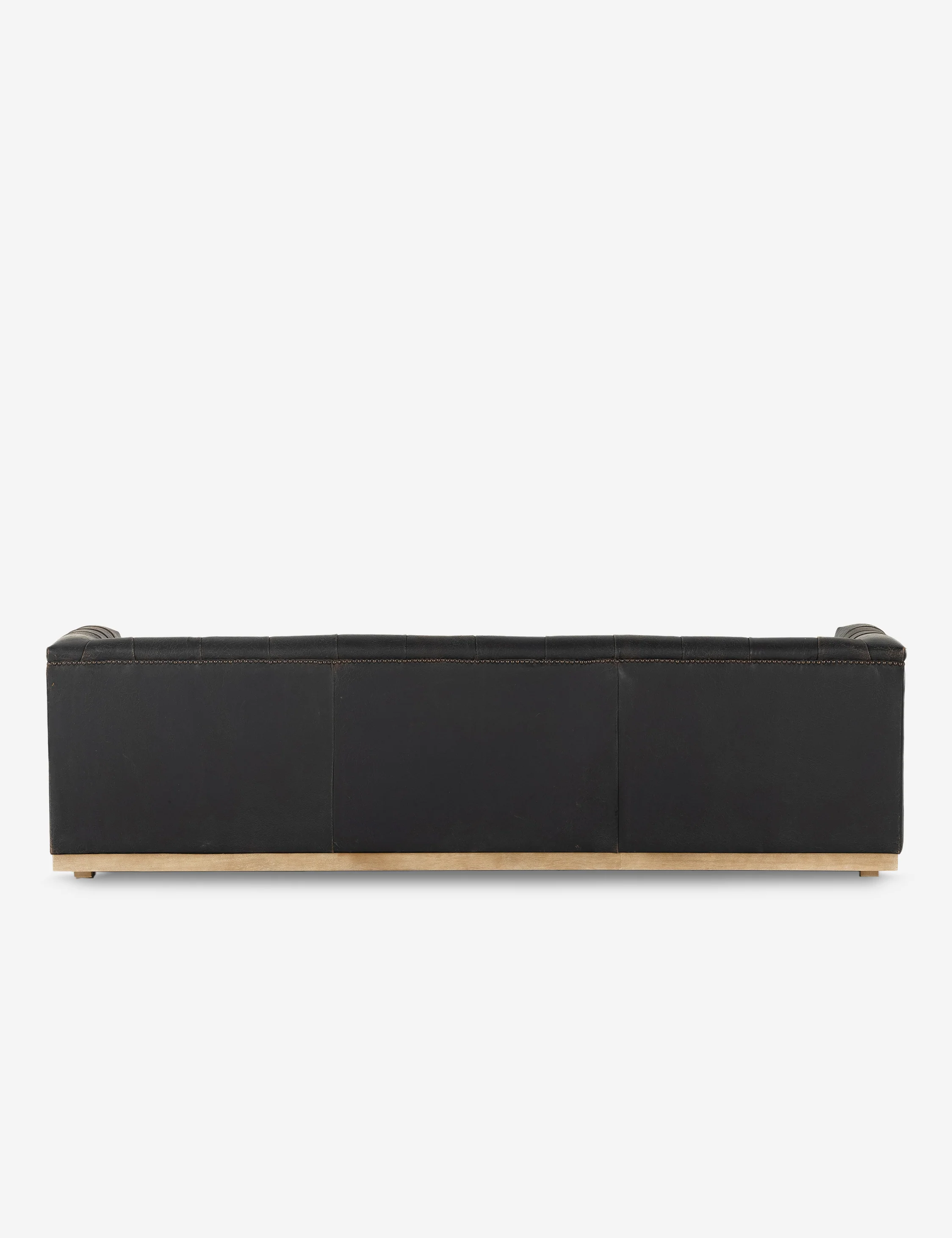 Afia Leather Sofa, Distressed Black - Image 5