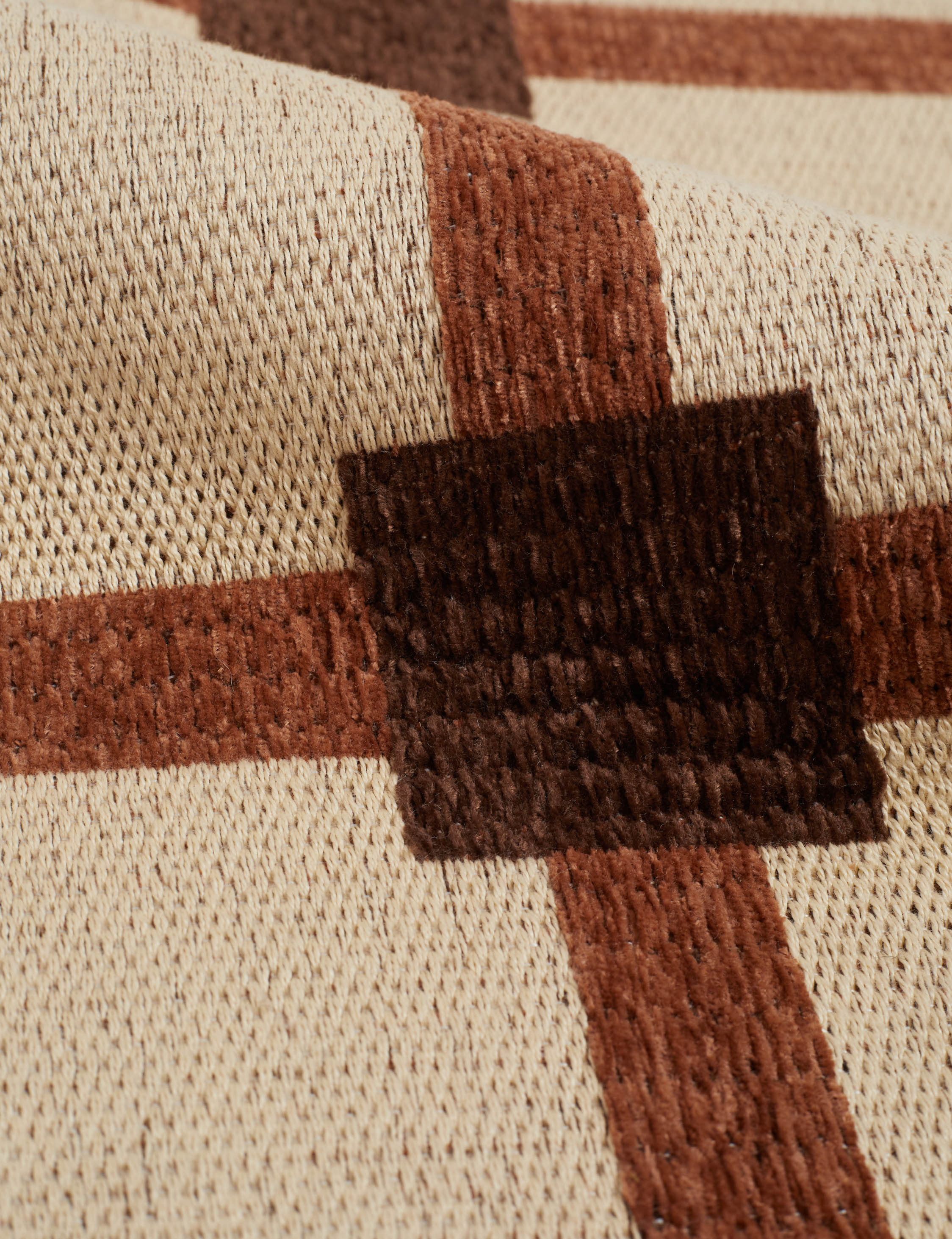 Goddard Indoor / Outdoor Rug Swatch, Ivory and Rust - Image 2
