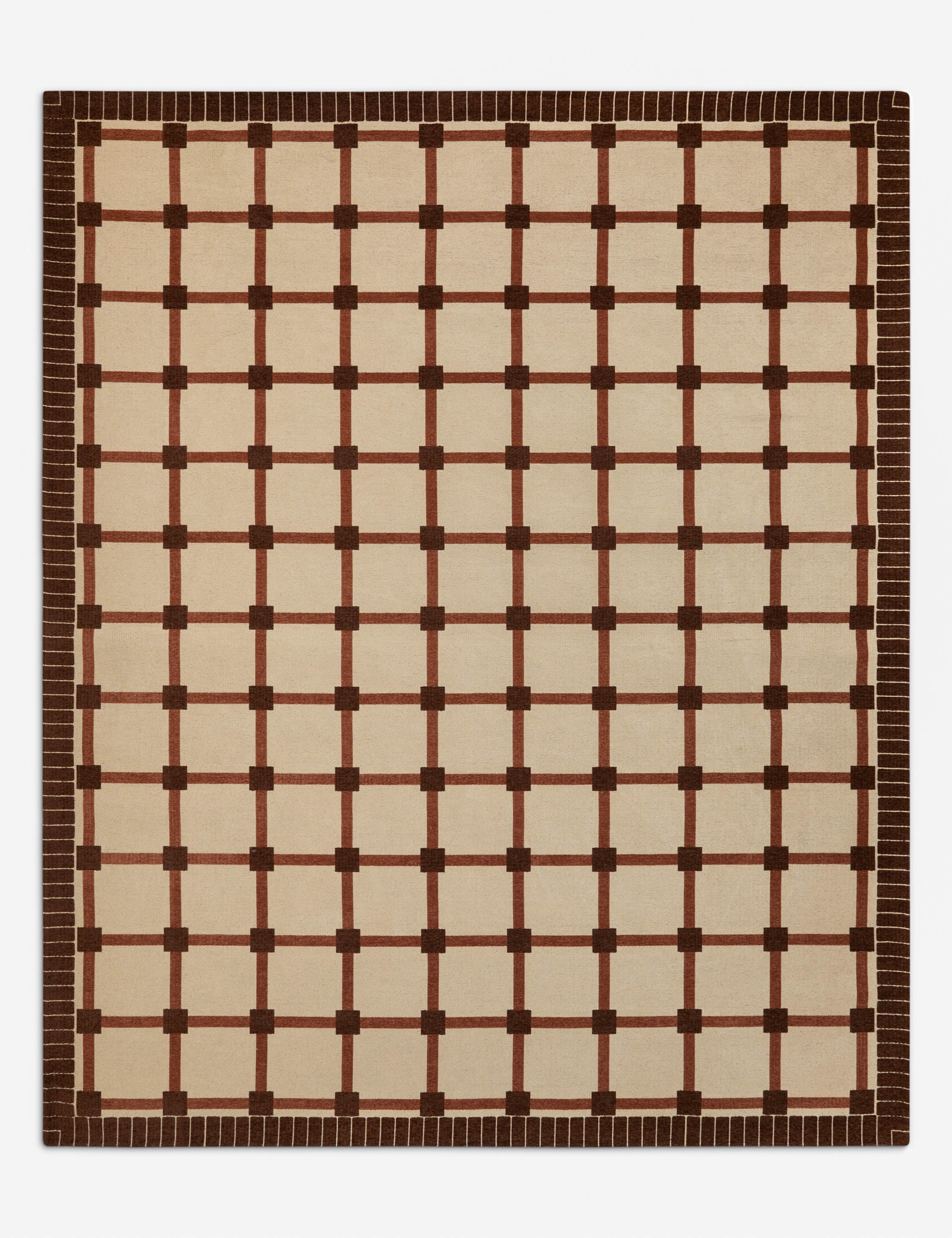 Goddard Indoor / Outdoor Rug Swatch, Ivory and Rust - Image 3