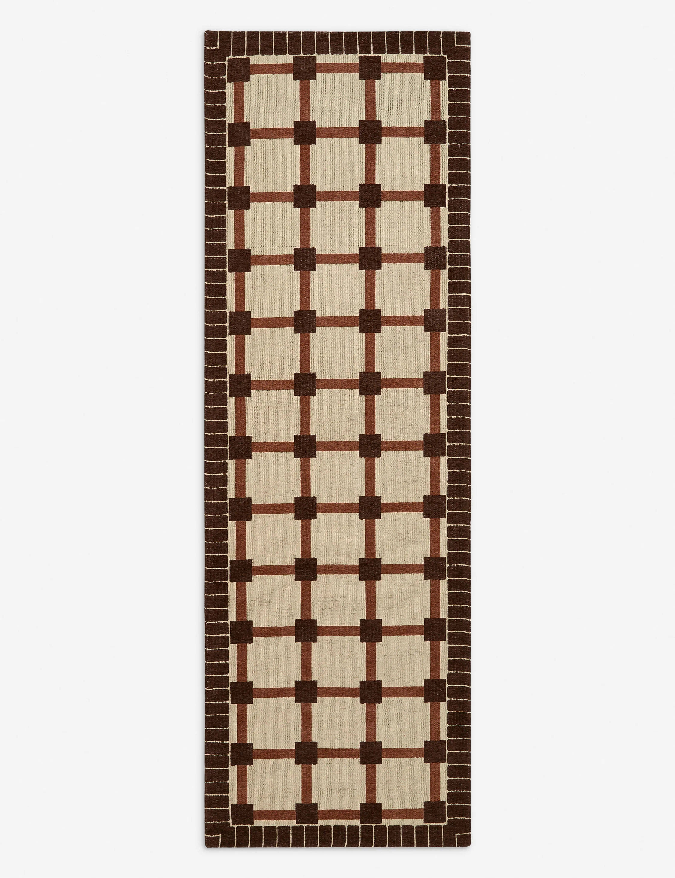Goddard Indoor / Outdoor Rug Swatch, Ivory and Rust - Image 5