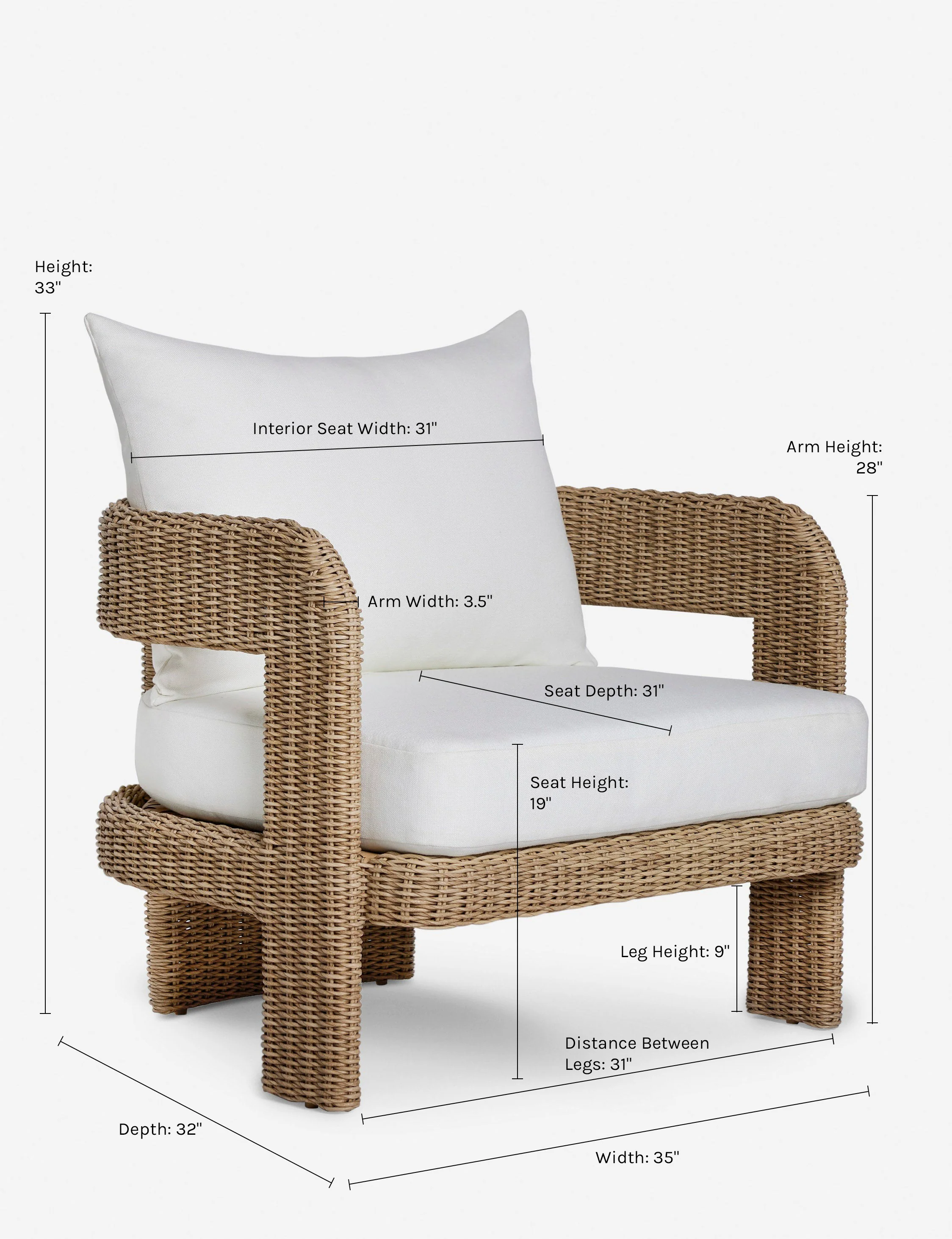 Hadler Outdoor Accent Chair, Ivory - Image 10