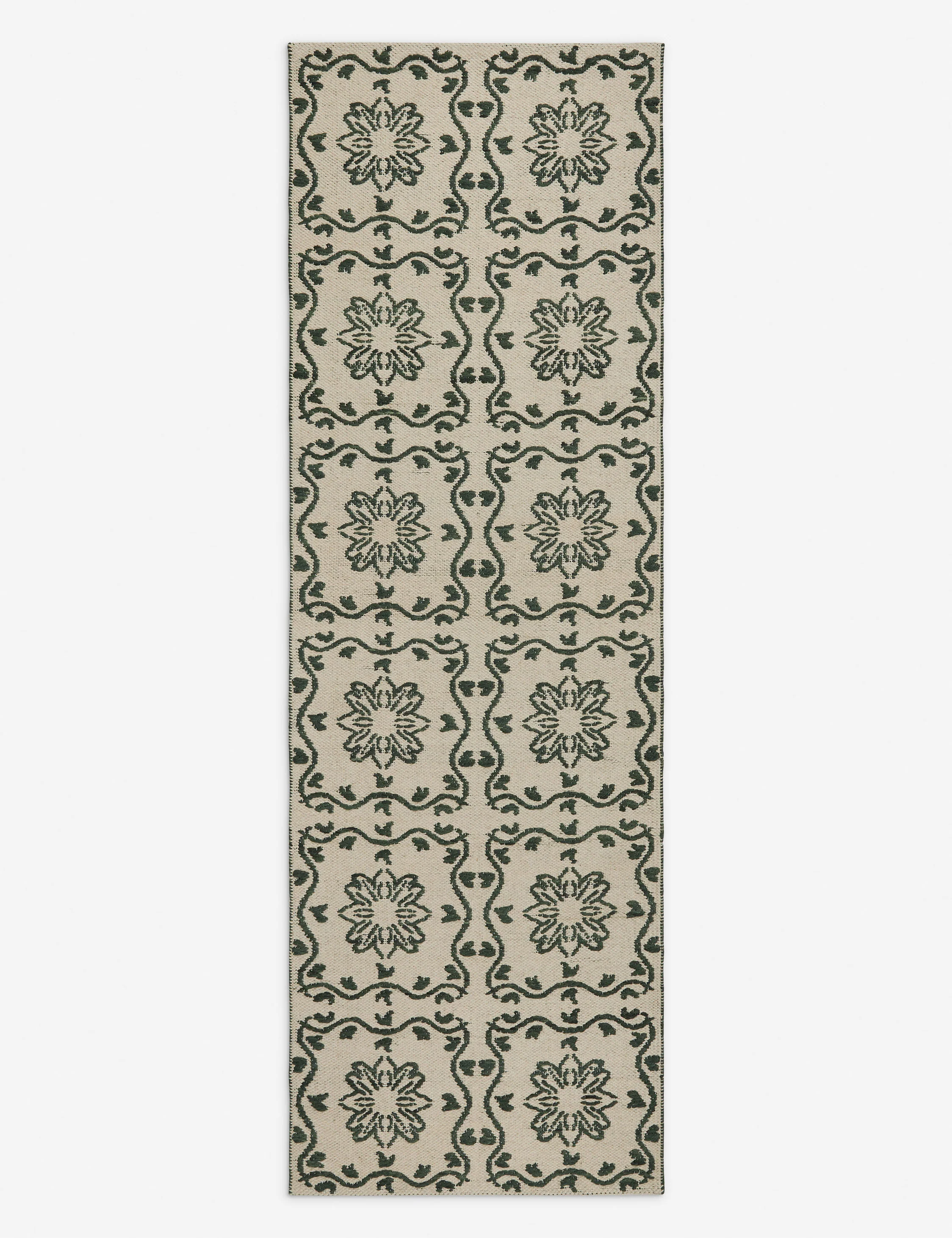 Halstead Indoor / Outdoor Rug Swatch, Ivory and Emerald - Image 5