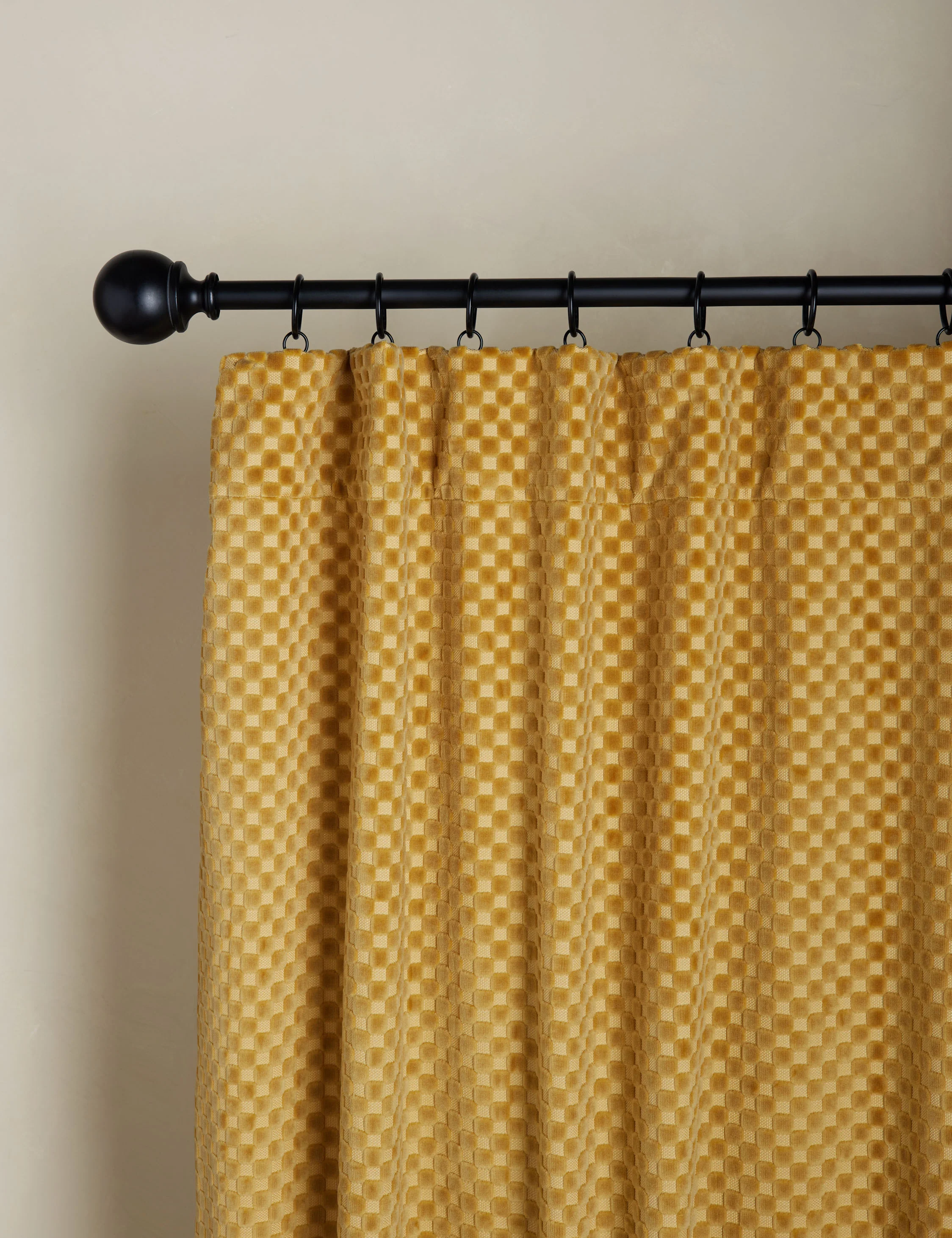Hi-Lo Checker Velvet Curtain Panel By Sarah  Sherman Samuel - Image 2