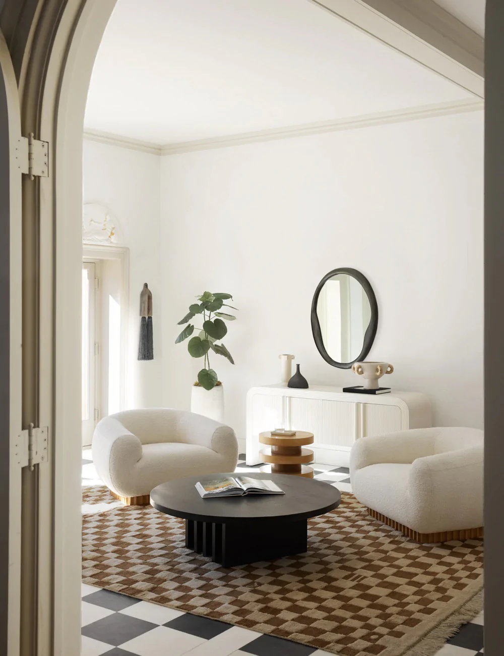 Irregular Checkerboard Hand-Knotted Wool Rug by Sarah Sherman Samuel - Image 14