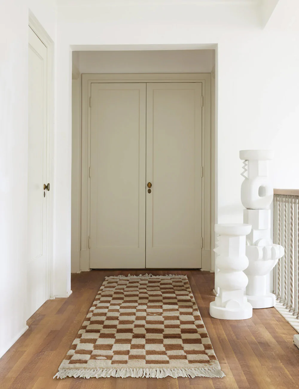Irregular Checkerboard Hand-Knotted Wool Rug by Sarah Sherman Samuel - Image 17