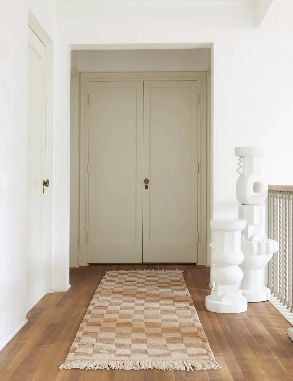 Irregular Checkerboard Hand-Knotted Wool Rug by Sarah Sherman Samuel - Image 9