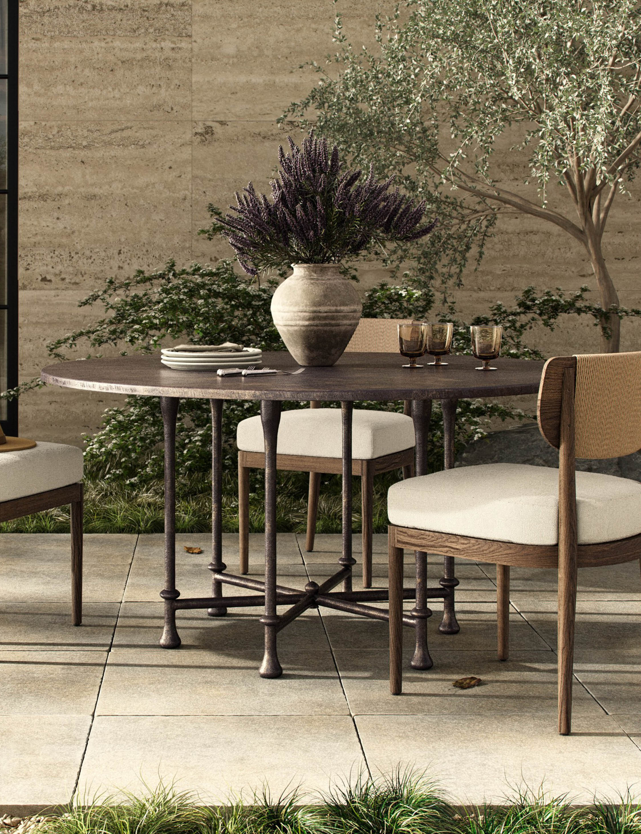 Leblanc Indoor / Outdoor Round Dining Table by Amber Lewis x Four Hands - Image 2