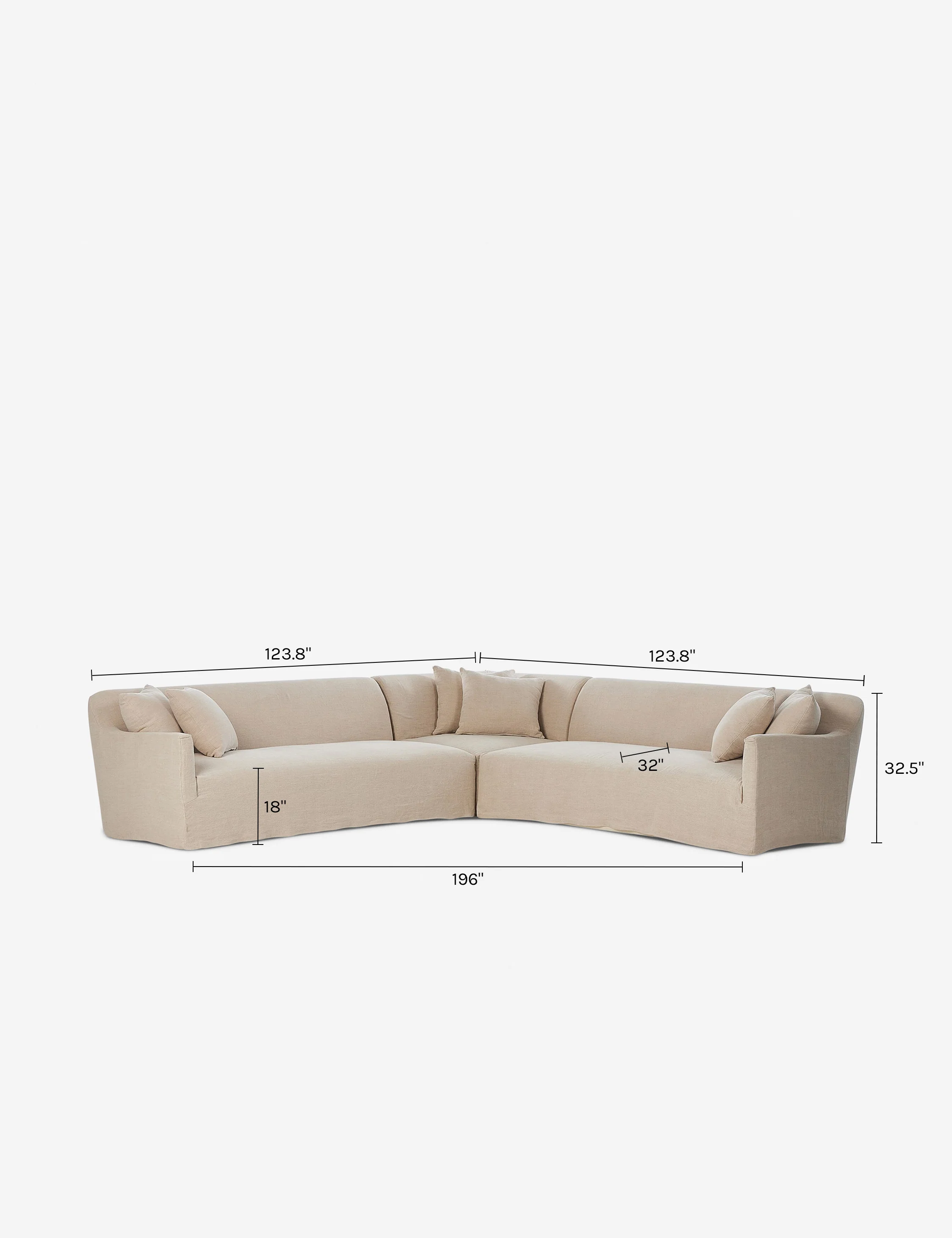 Lowell Slipcover Sectional Sofa by Amber Lewis x Four Hands - Image 8