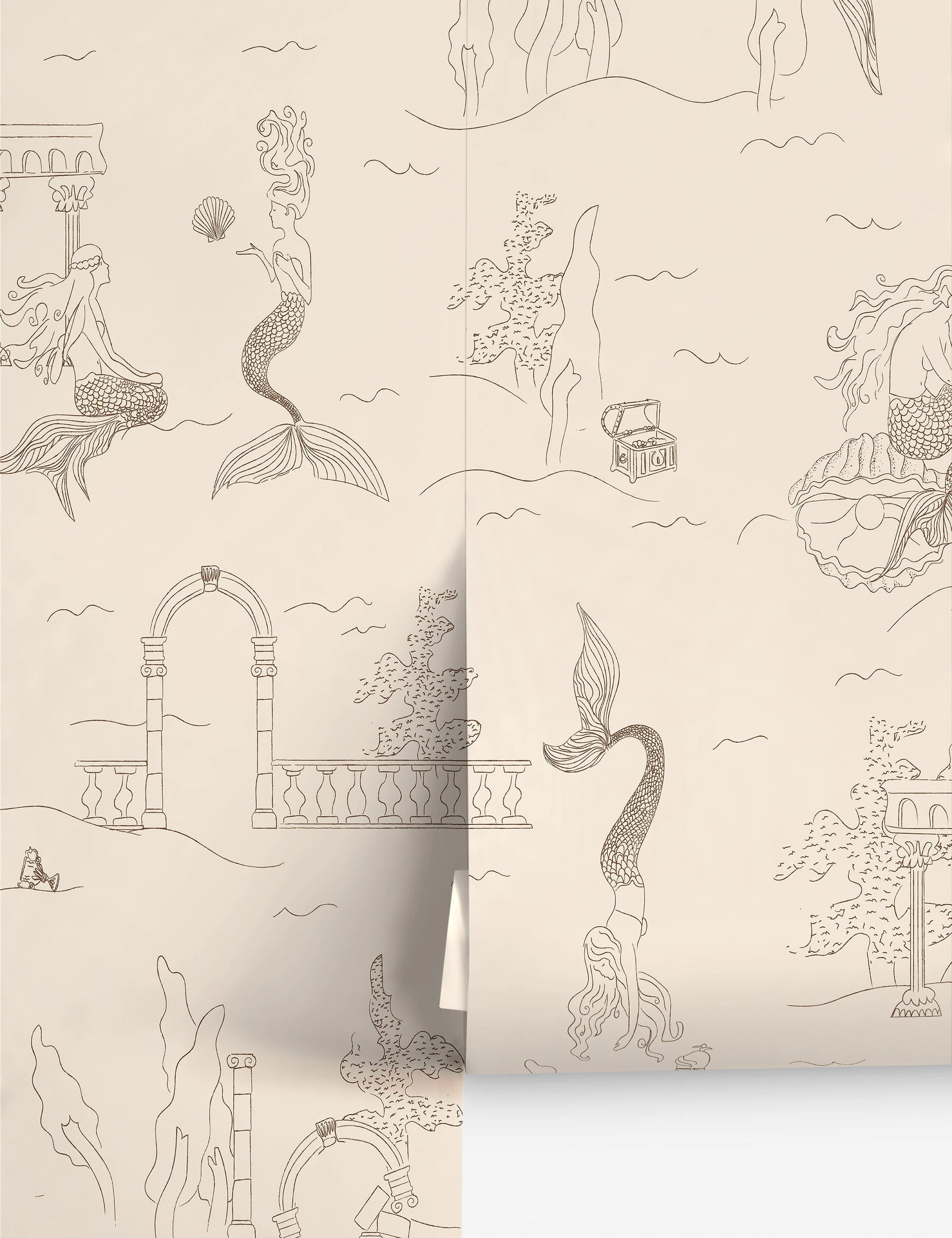 Mermaid Toile Wallpaper by Sarah Sherman Samuel - Image 2