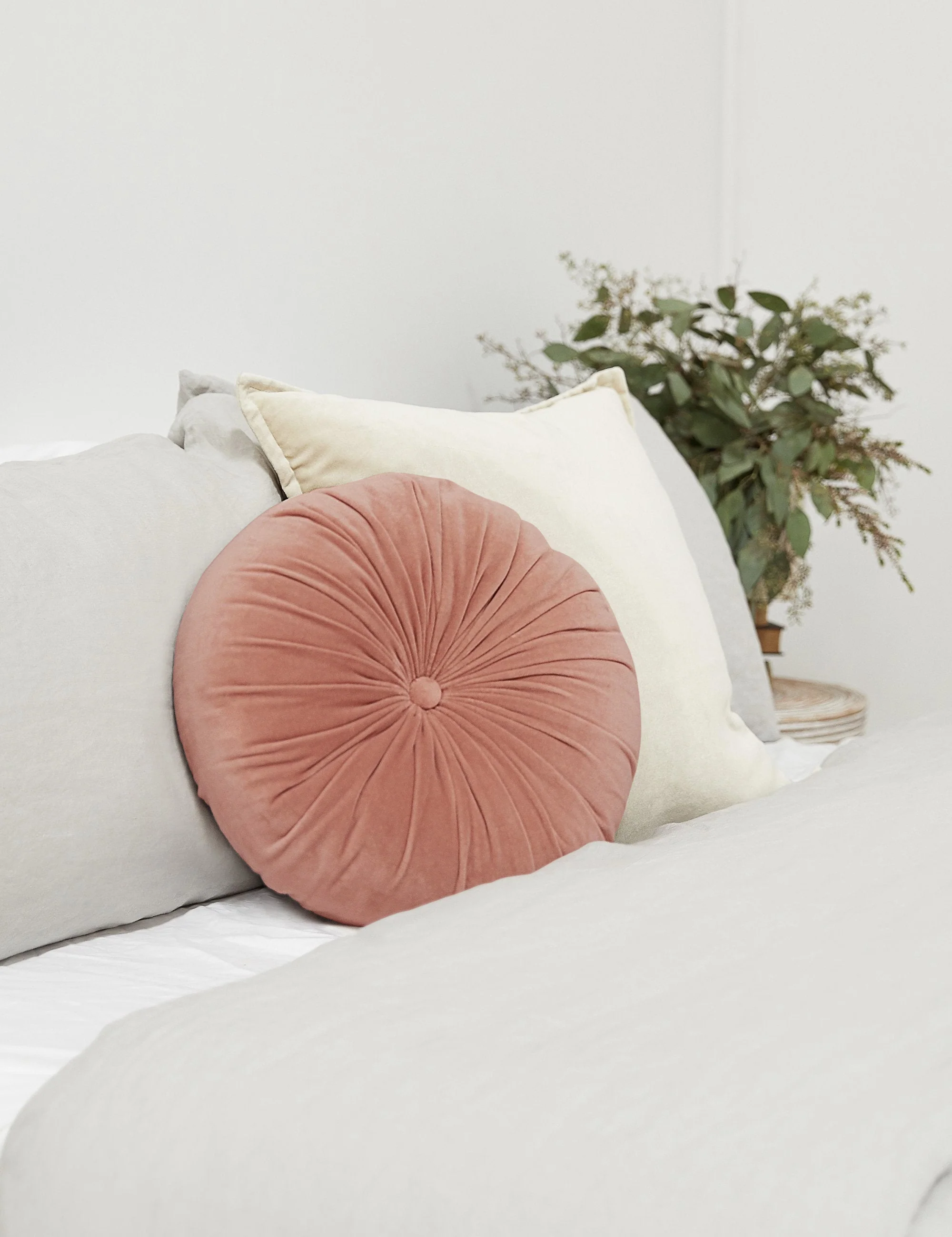 Monroe Velvet Round Pillow - Image 37