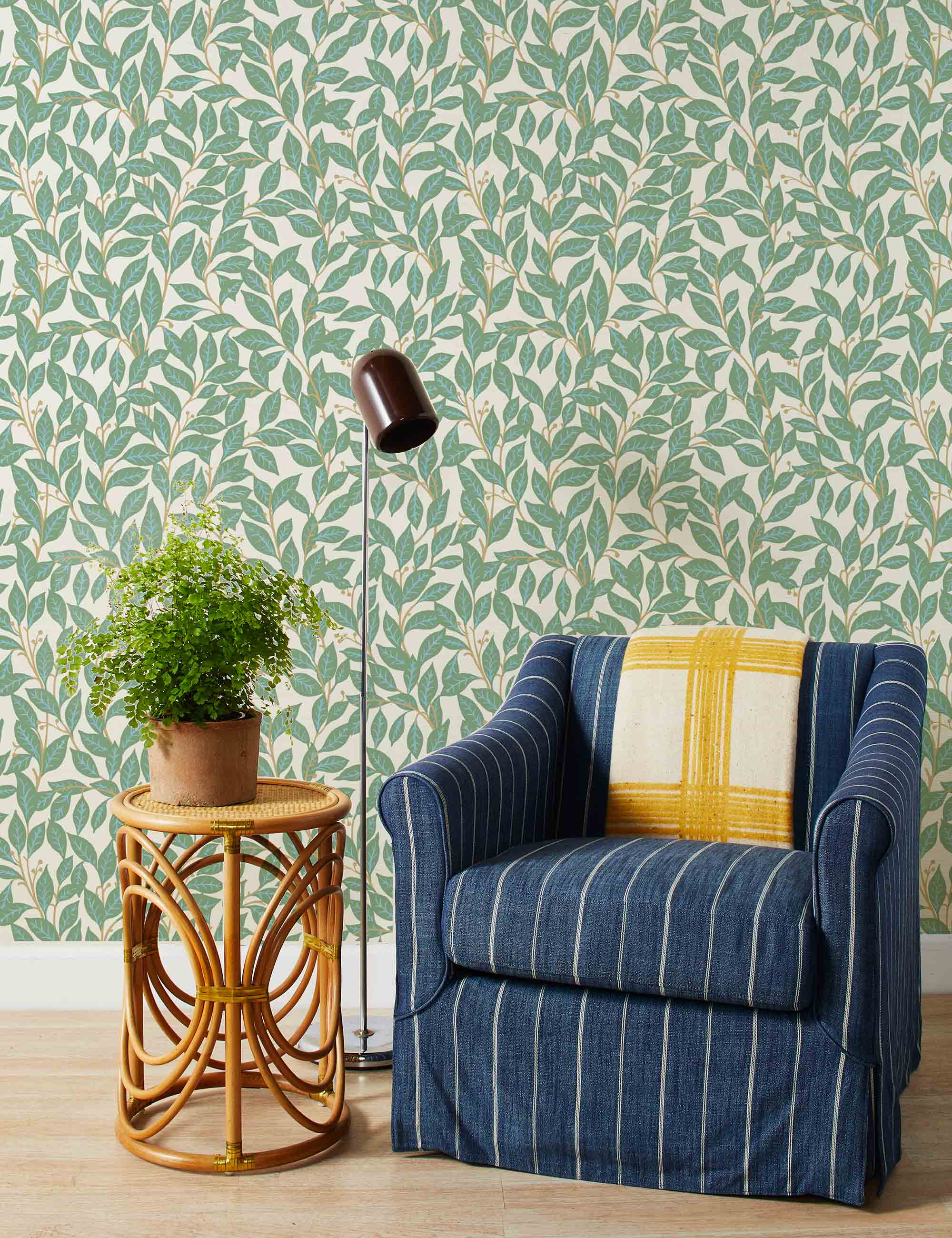 Orchard Leaves Grasscloth Wallpaper by Wallshoppe - Image 2