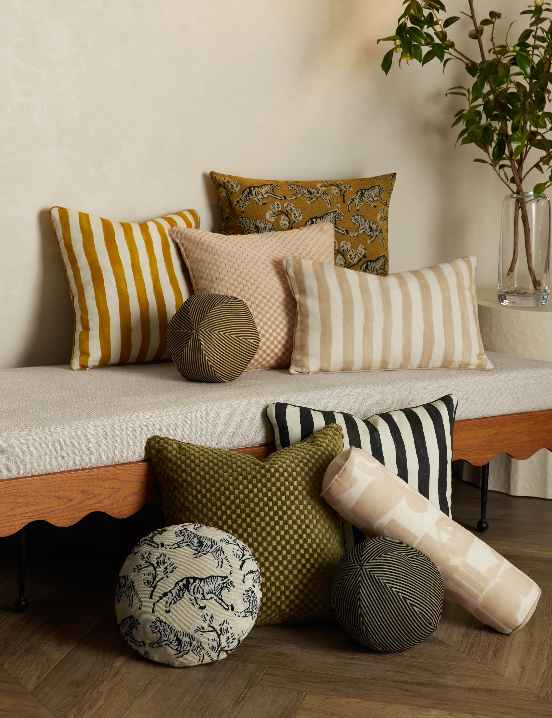 Painterly Stripe Linen Pillow by Sarah Sherman Samuel - Image 15