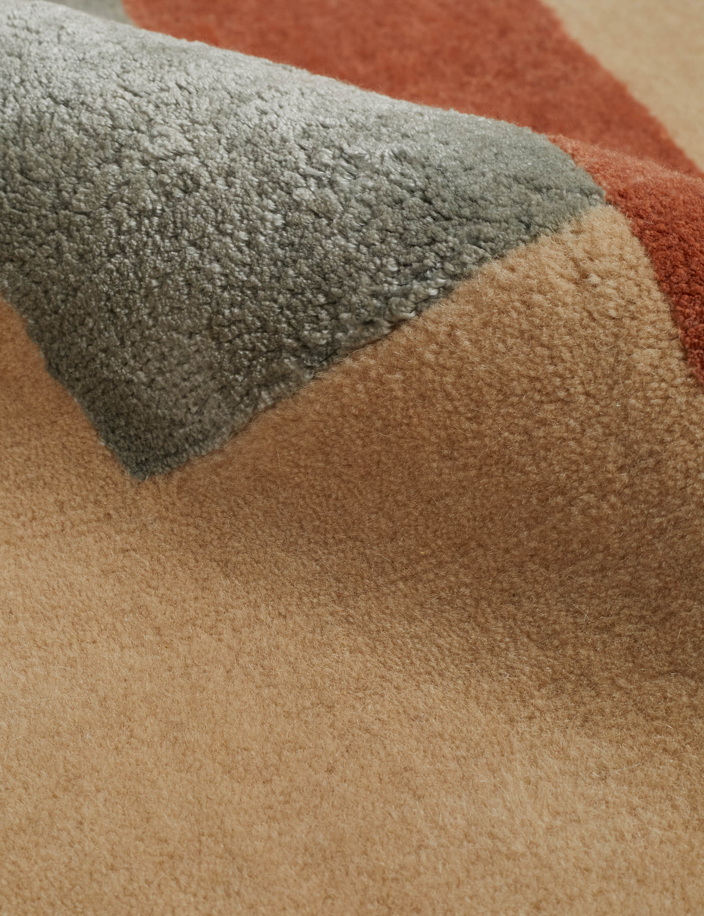 Pemberton Hand-Loomed Wool Blend Rug Swatch, Rust and Blue - Image 3