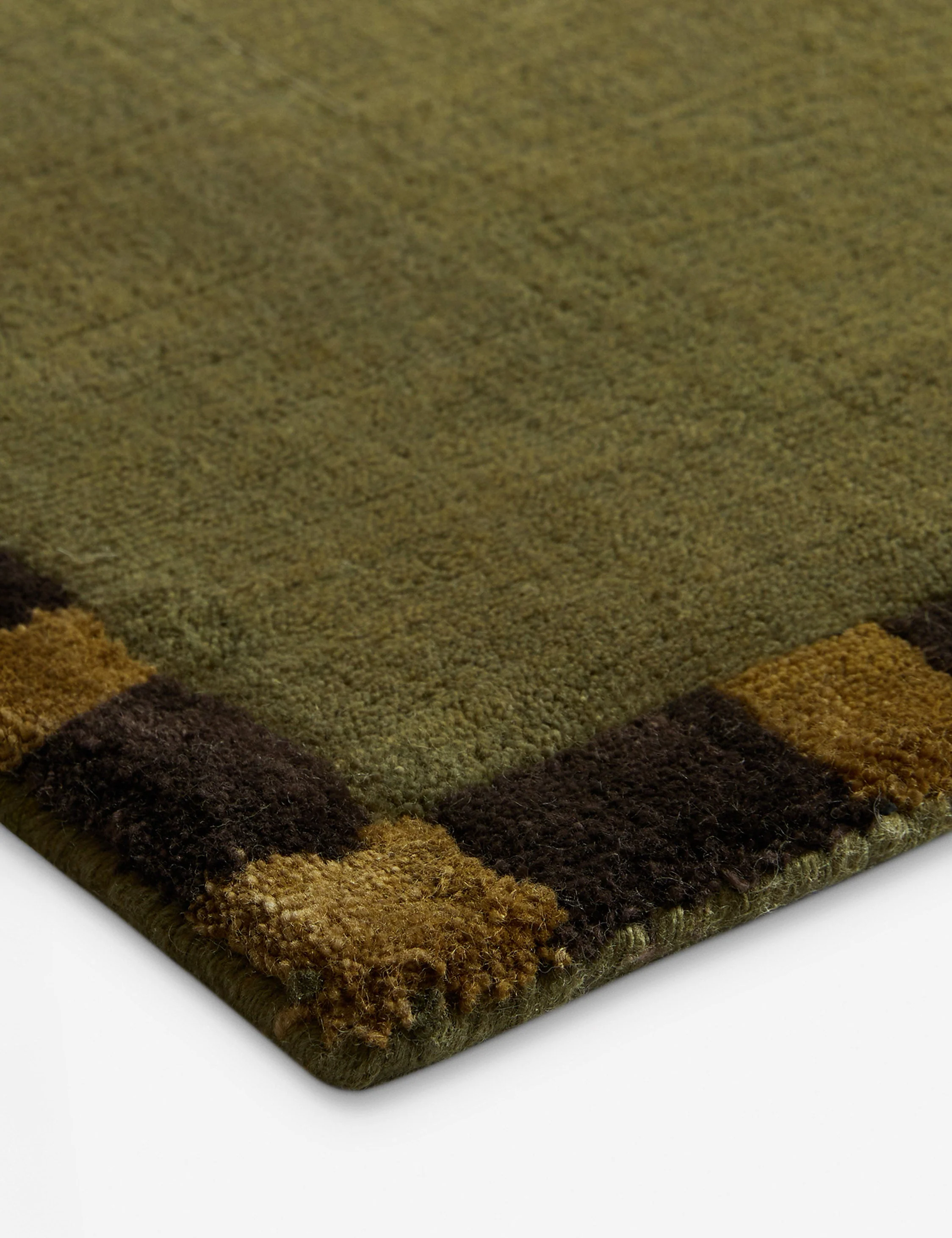 Rajaa Hand-Loomed Viscose Rug Swatch by Sarah Sherman Samuel, Dark Olive