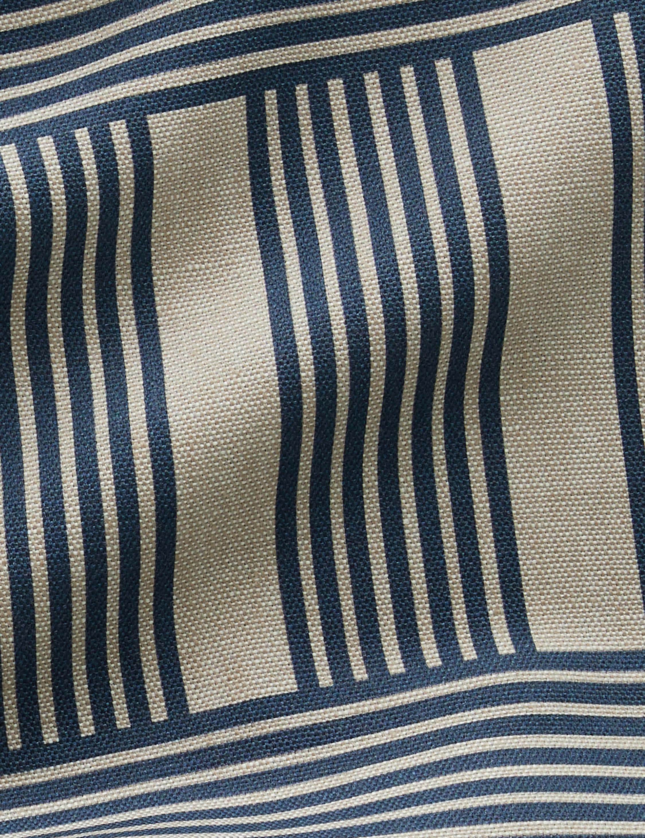 Roman Holiday Grid Flax Linen Fabric by Wallshoppe - Image 3