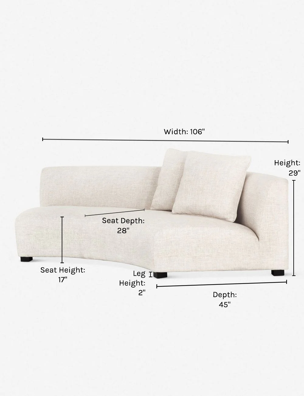 Saban Curved Sofa - Image 11