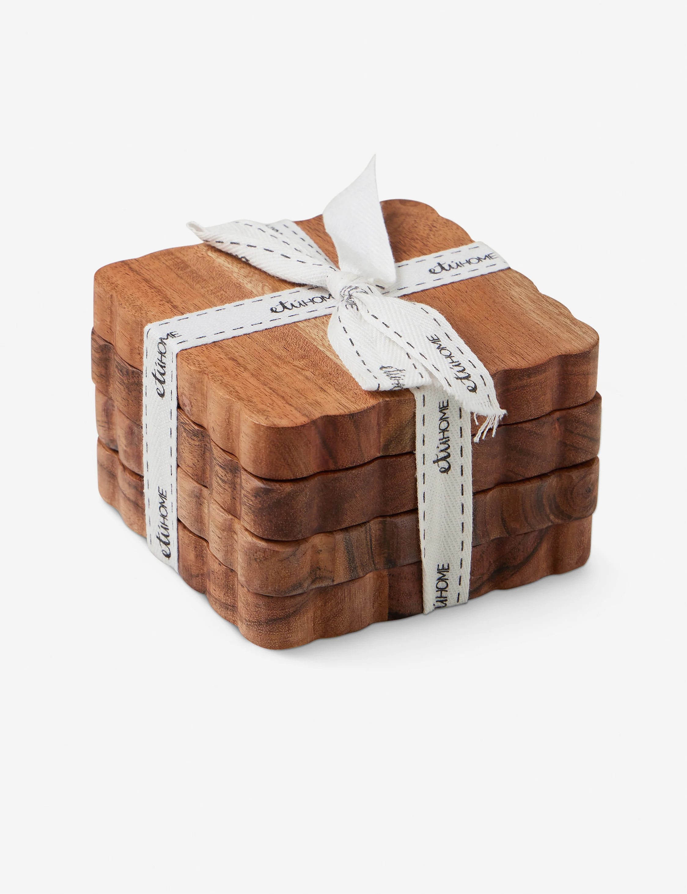 Scalloped Wood Coasters (Set of 4) by etúHOME - Image 2
