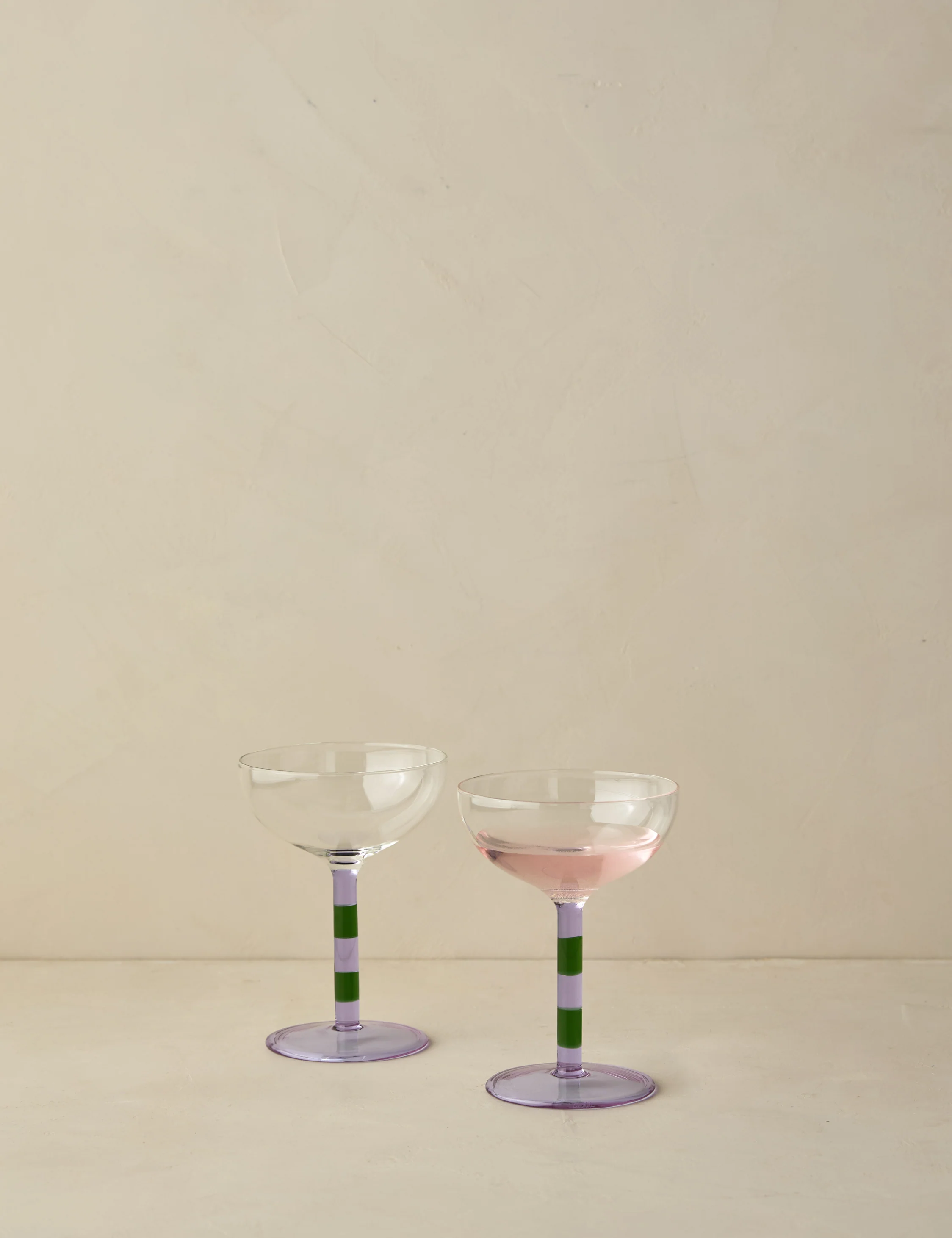 Striped Coupe Glass (Set of 2) by FAZEEK - Image 2