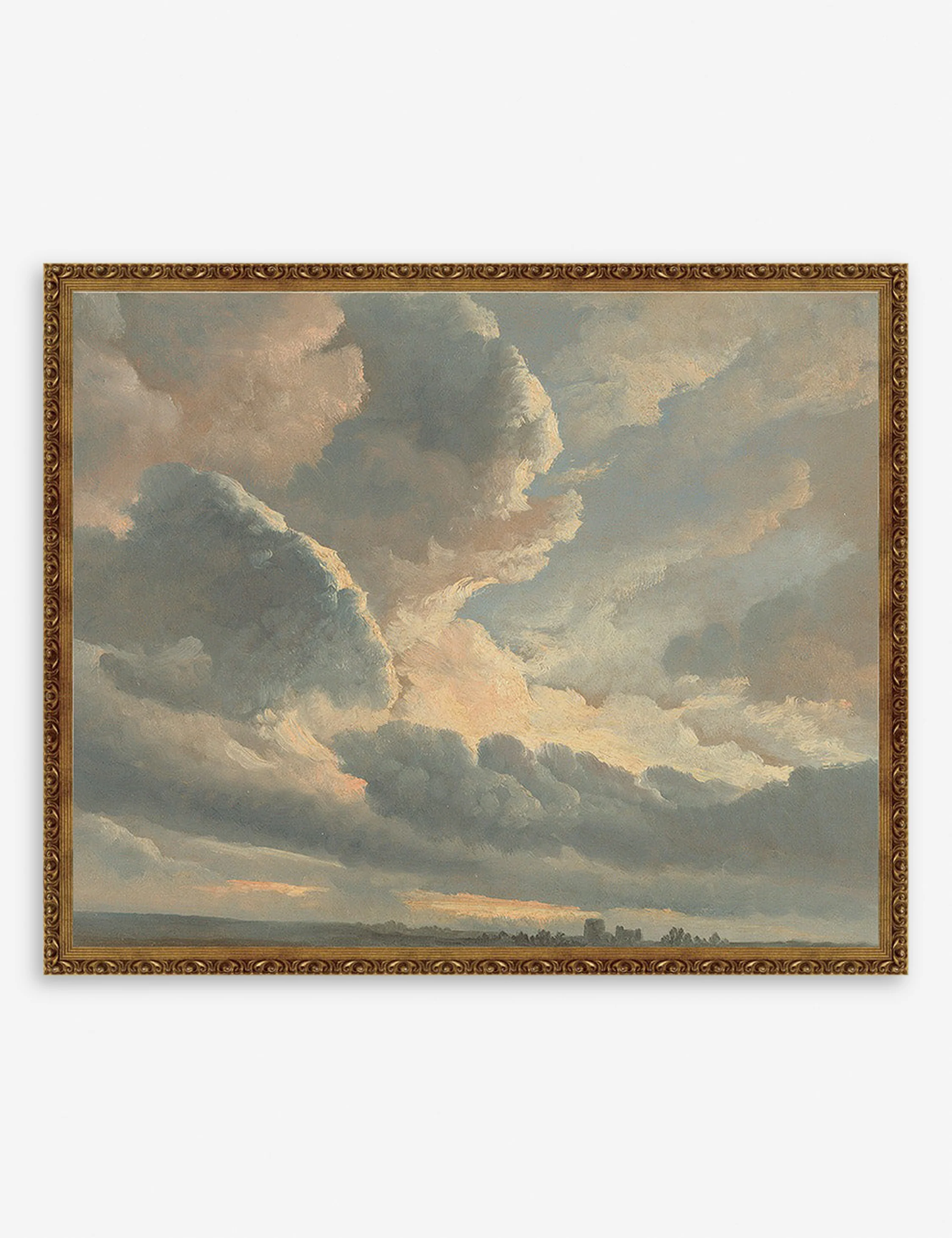 Study of Clouds with a Sunset near Rome Wall Art by Simon Alexandre Clement Denis - Image 2