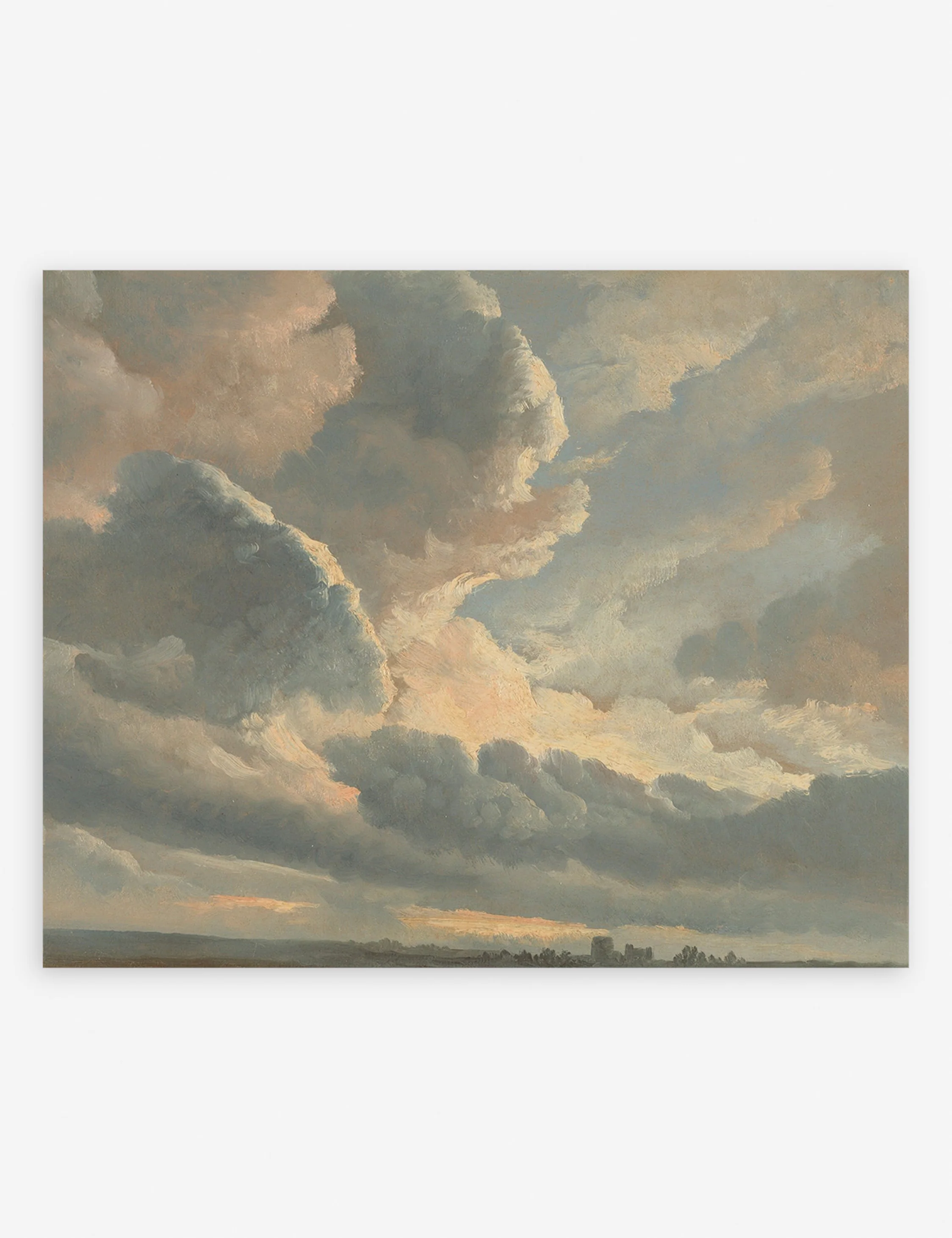 Study of Clouds with a Sunset near Rome Wall Art by Simon Alexandre Clement Denis - Image 4