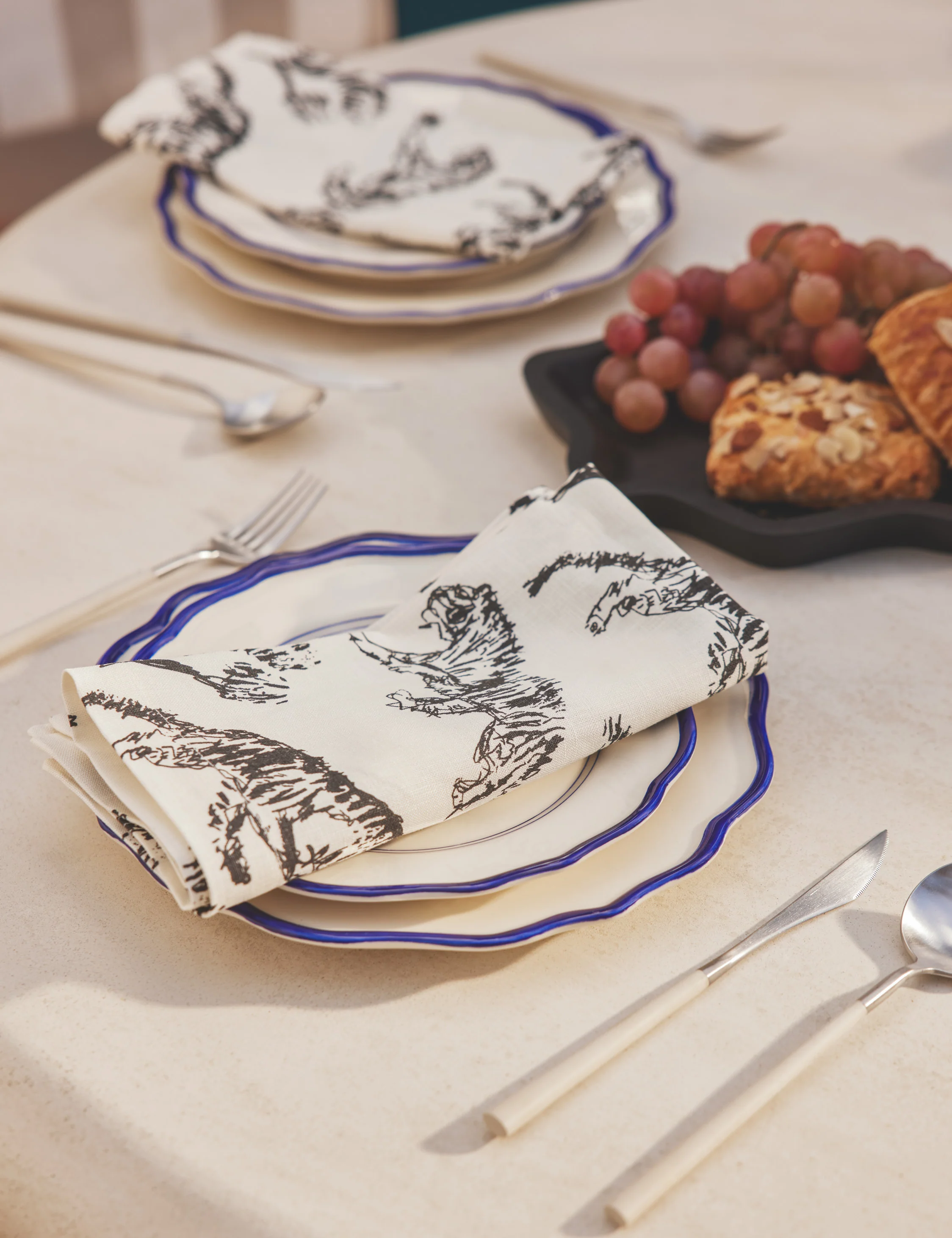 Tiger Linen Napkins (Set of 4) by Sarah Sherman Samuel