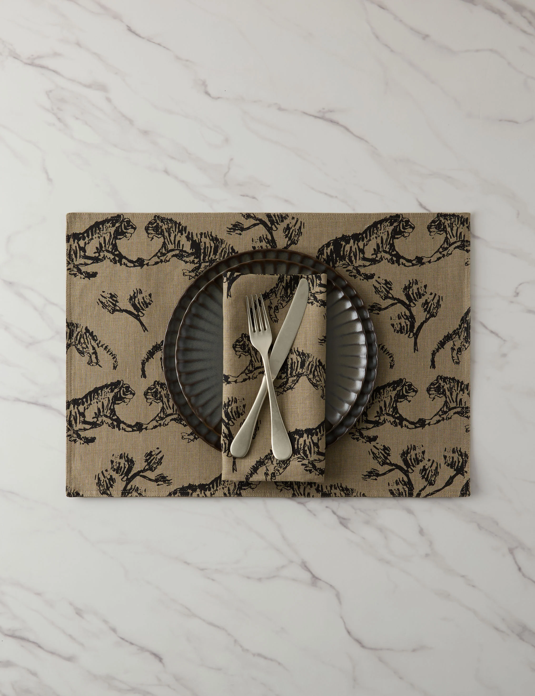 Tiger Linen Placemats (Set of 4) by Sarah Sherman Samuel - Image 4