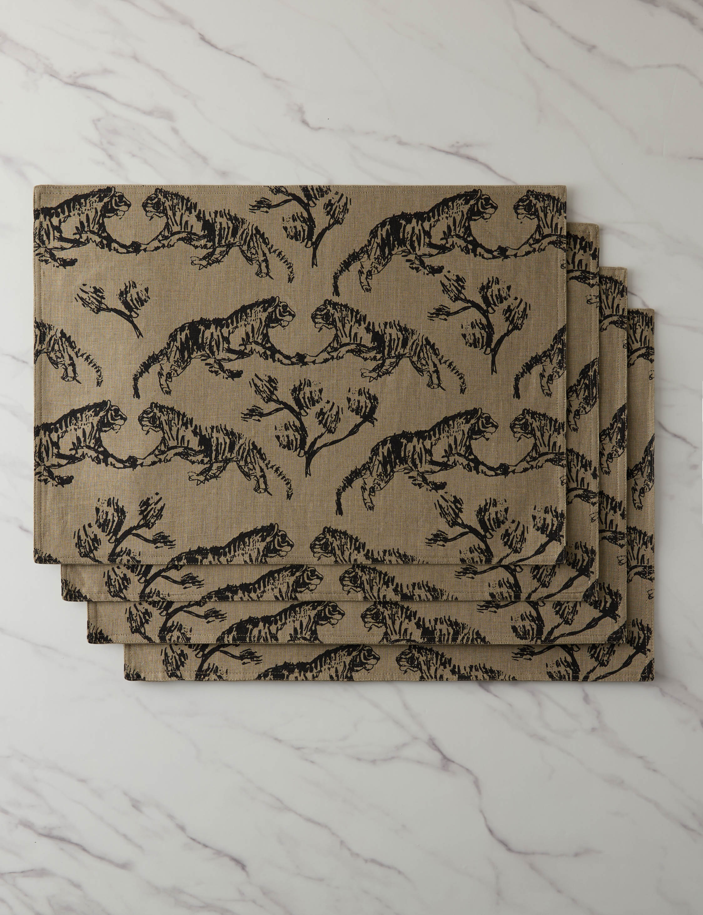 Tiger Linen Placemats (Set of 4) by Sarah Sherman Samuel - Image 5