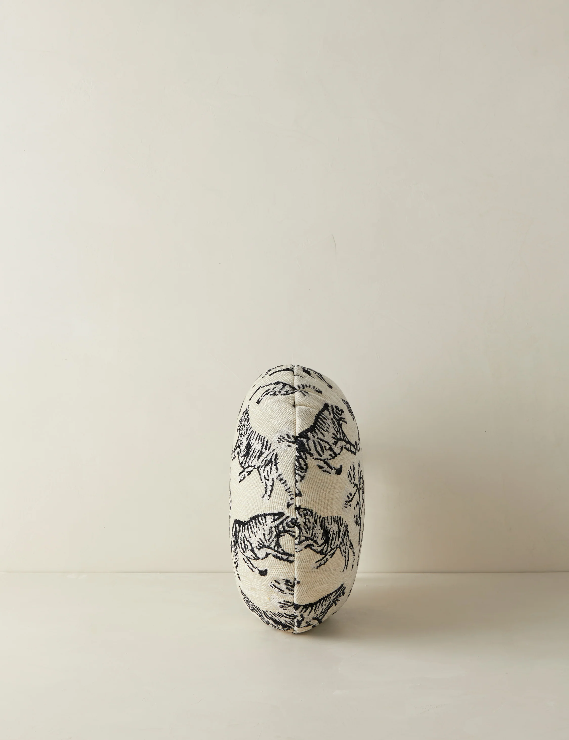 Tiger Jacquard Round Pillow by Sarah Sherman Samuel - Image 4
