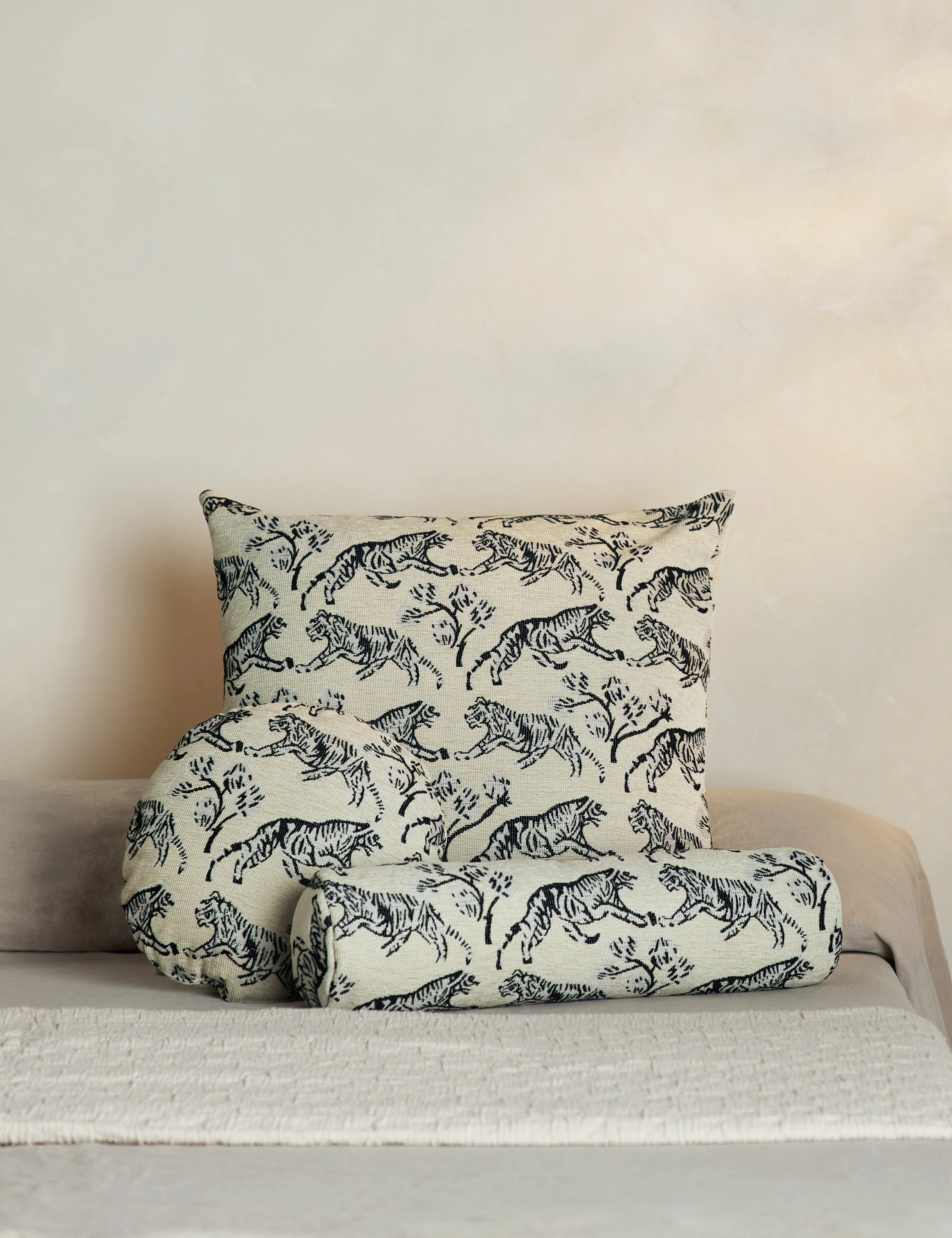Tiger Jacquard Round Pillow by Sarah Sherman Samuel - Image 5