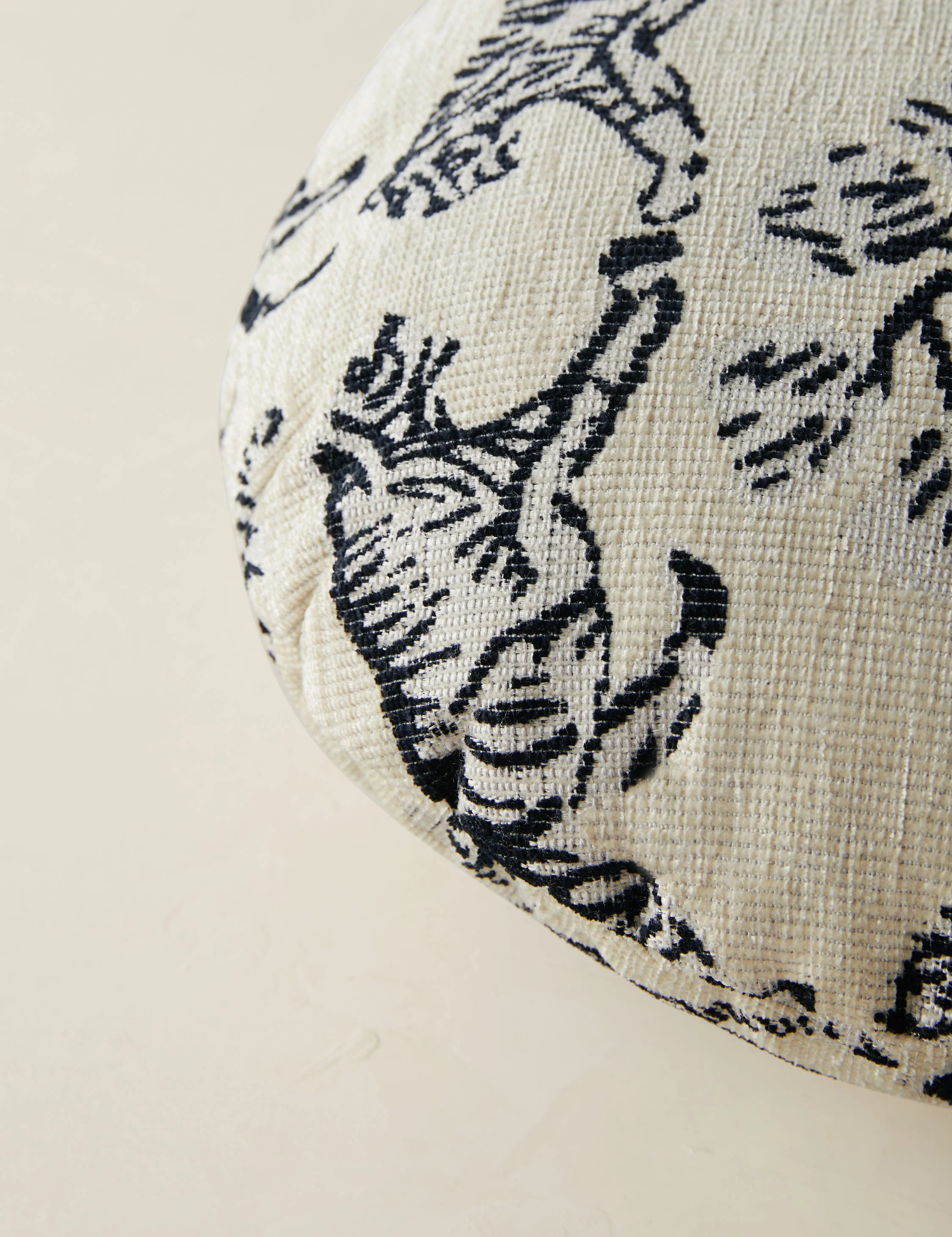 Tiger Jacquard Round Pillow by Sarah Sherman Samuel - Image 6