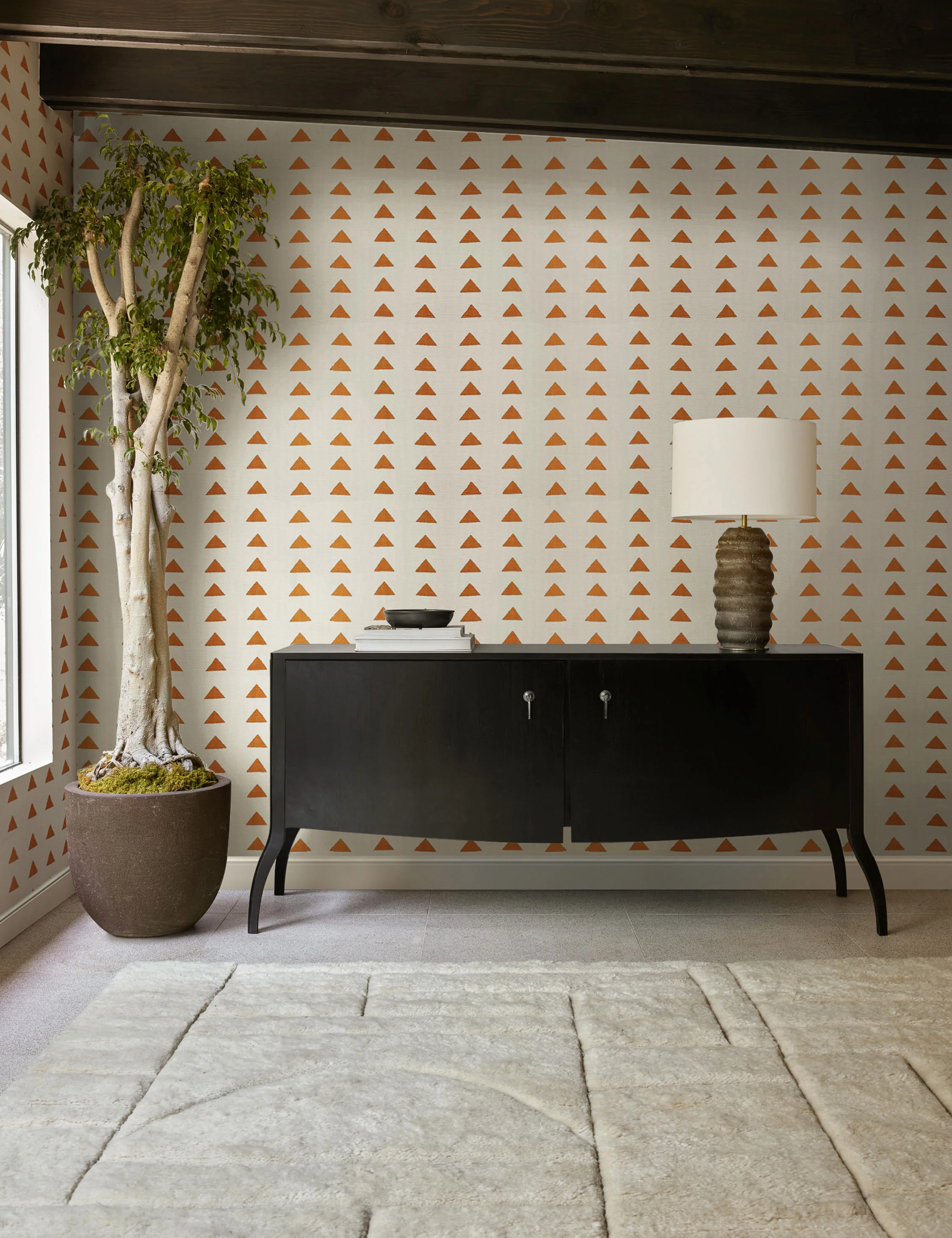 Triangles Grasscloth Wallpaper By Nathan Turner - Image 6