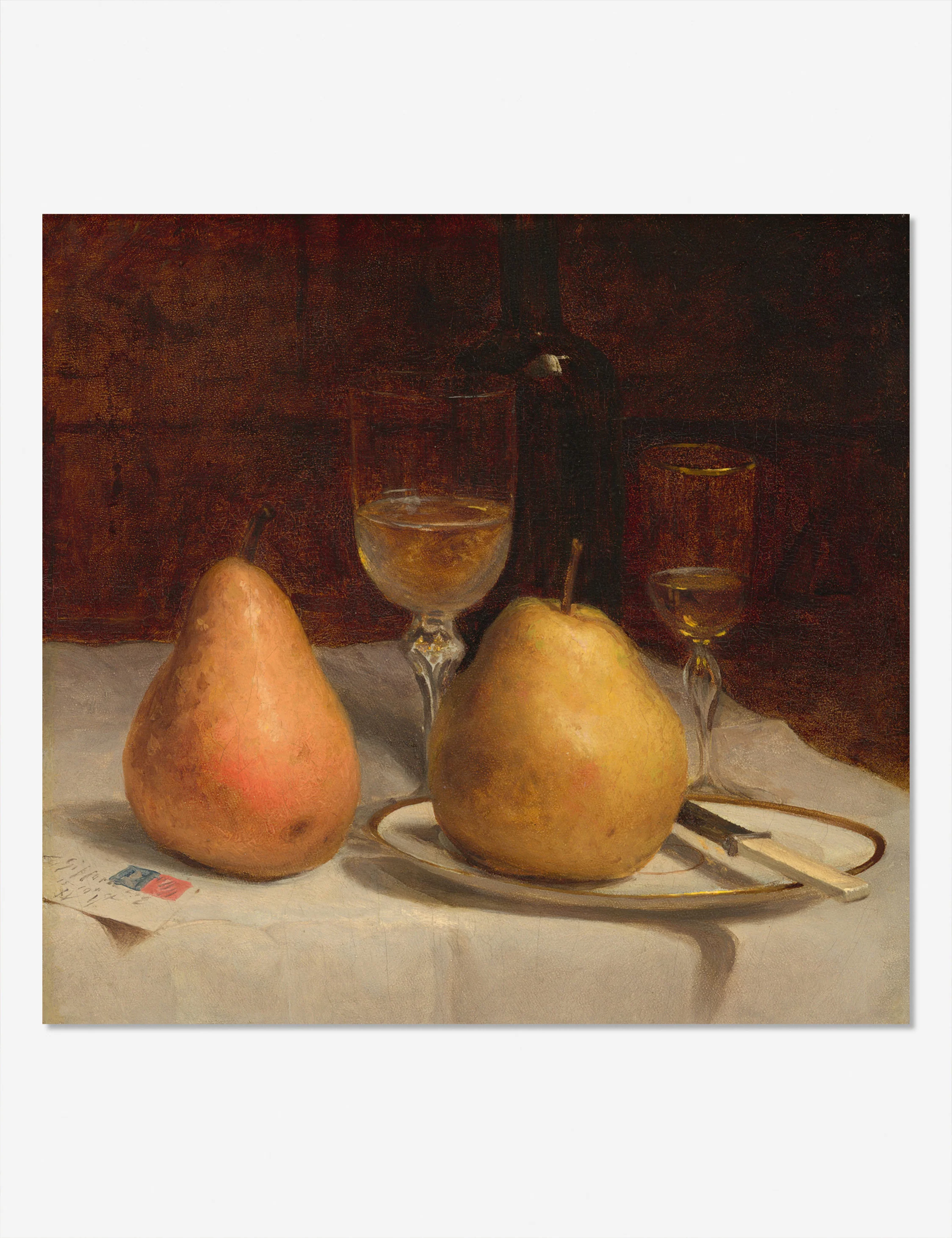 Two Pears on a Tabletop Print by Sanford Robinson Gifford - Image 6