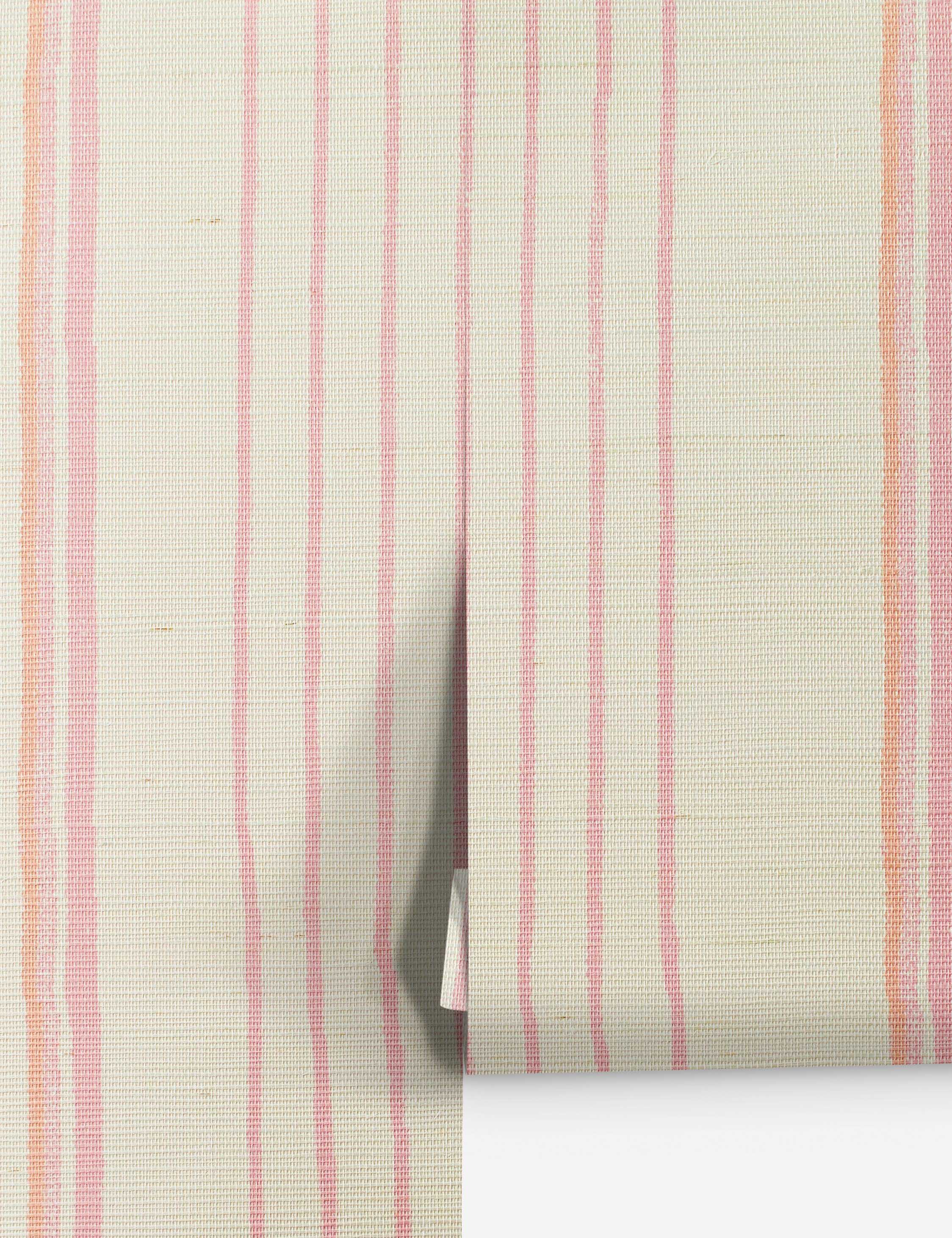 Two Tone Stripe Grasscloth Wallpaper By Nathan Turner - Image 6
