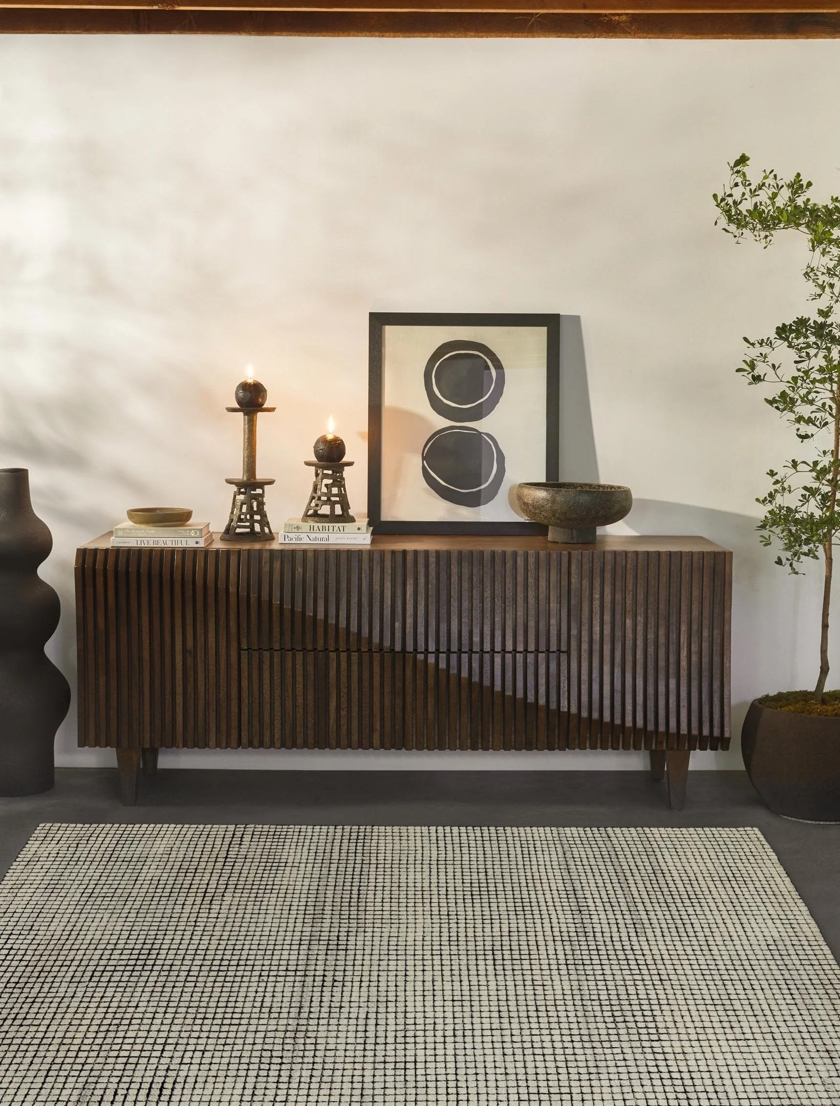 Uma Hand-Knotted Wool Rug Swatch, Black and Natural - Image 7