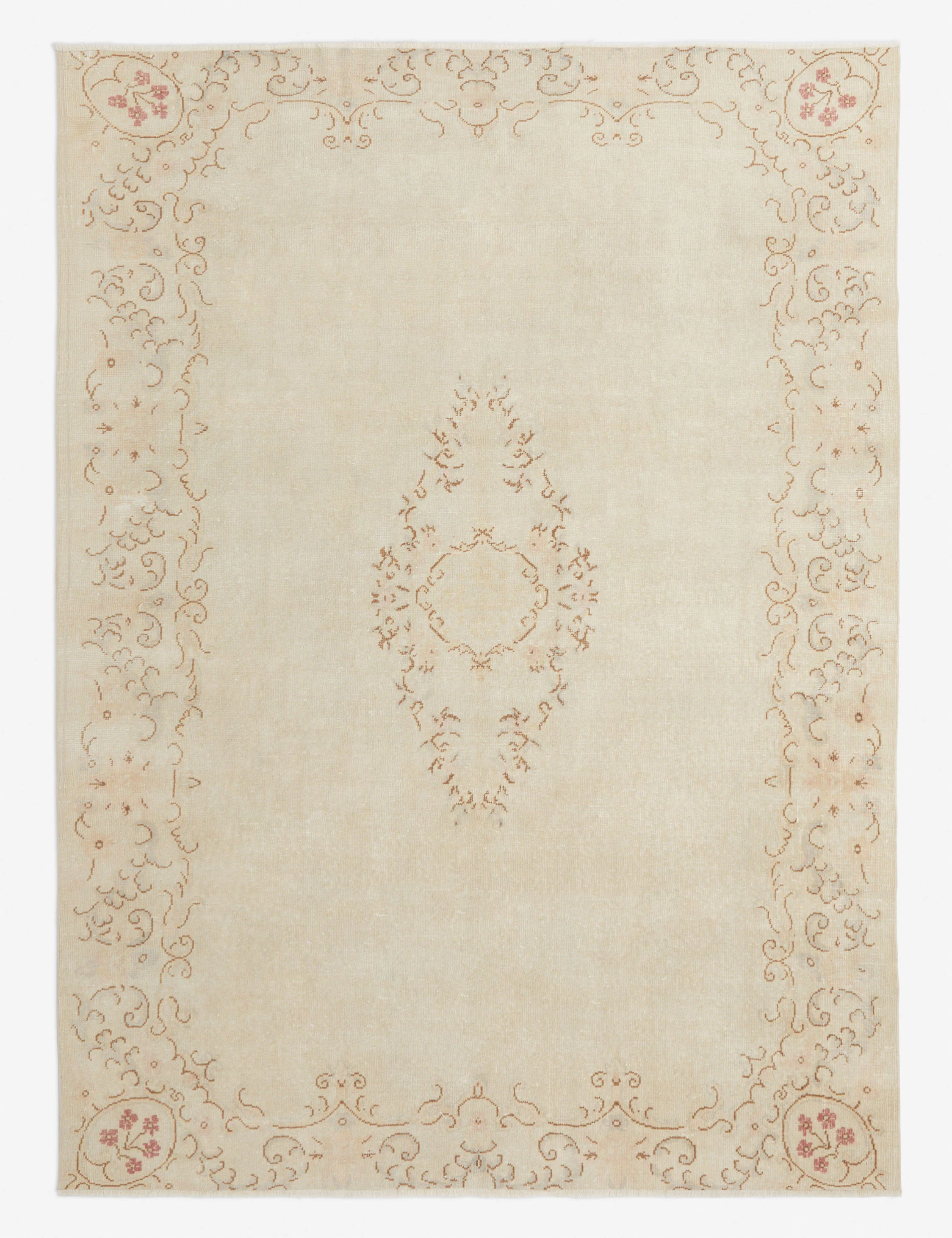 Vintage Turkish Hand-Knotted Wool Rug No. 272, 7'10" x 10'10"