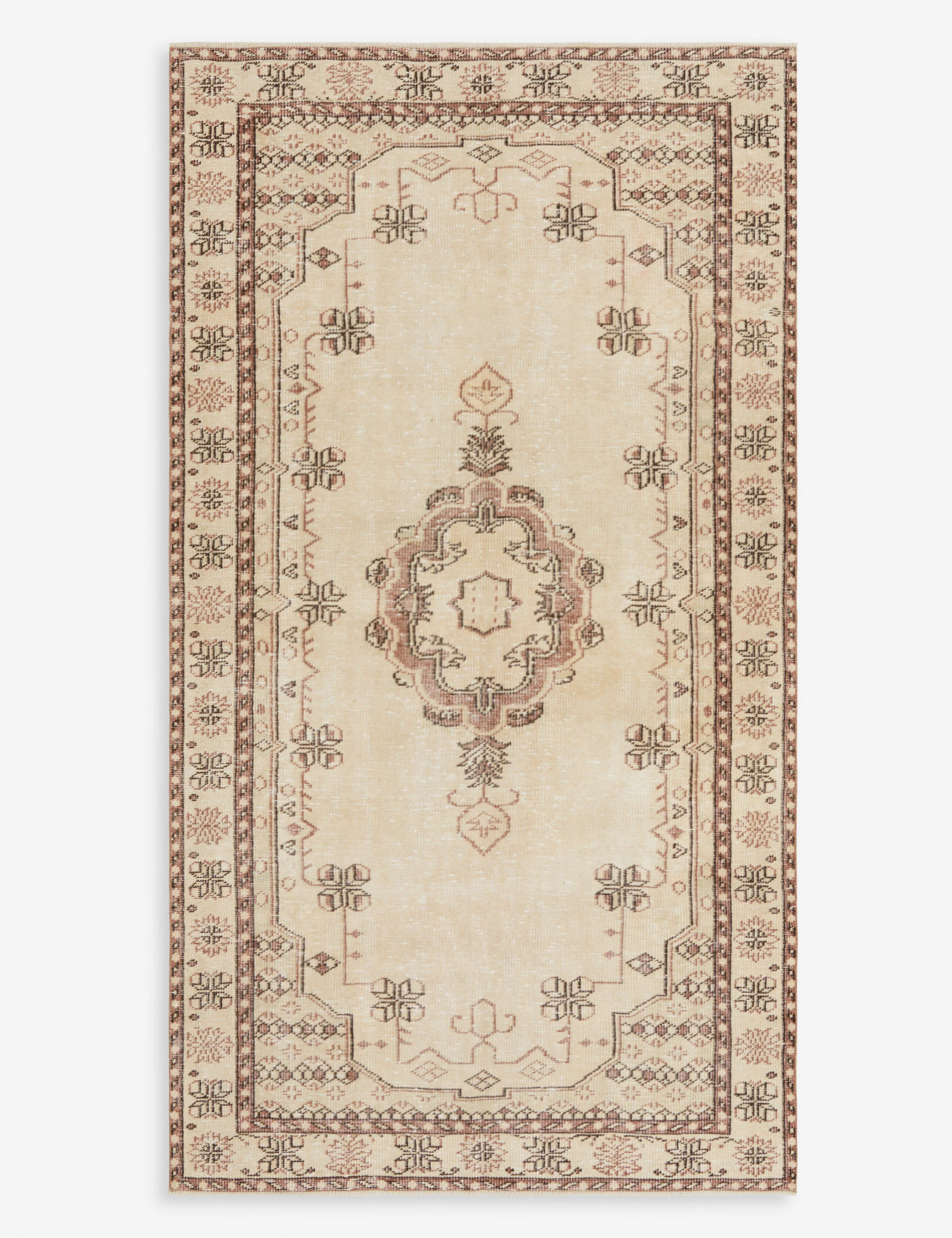 Vintage Turkish Hand-Knotted Wool Rug No. 294, 4'10" x 8'11"