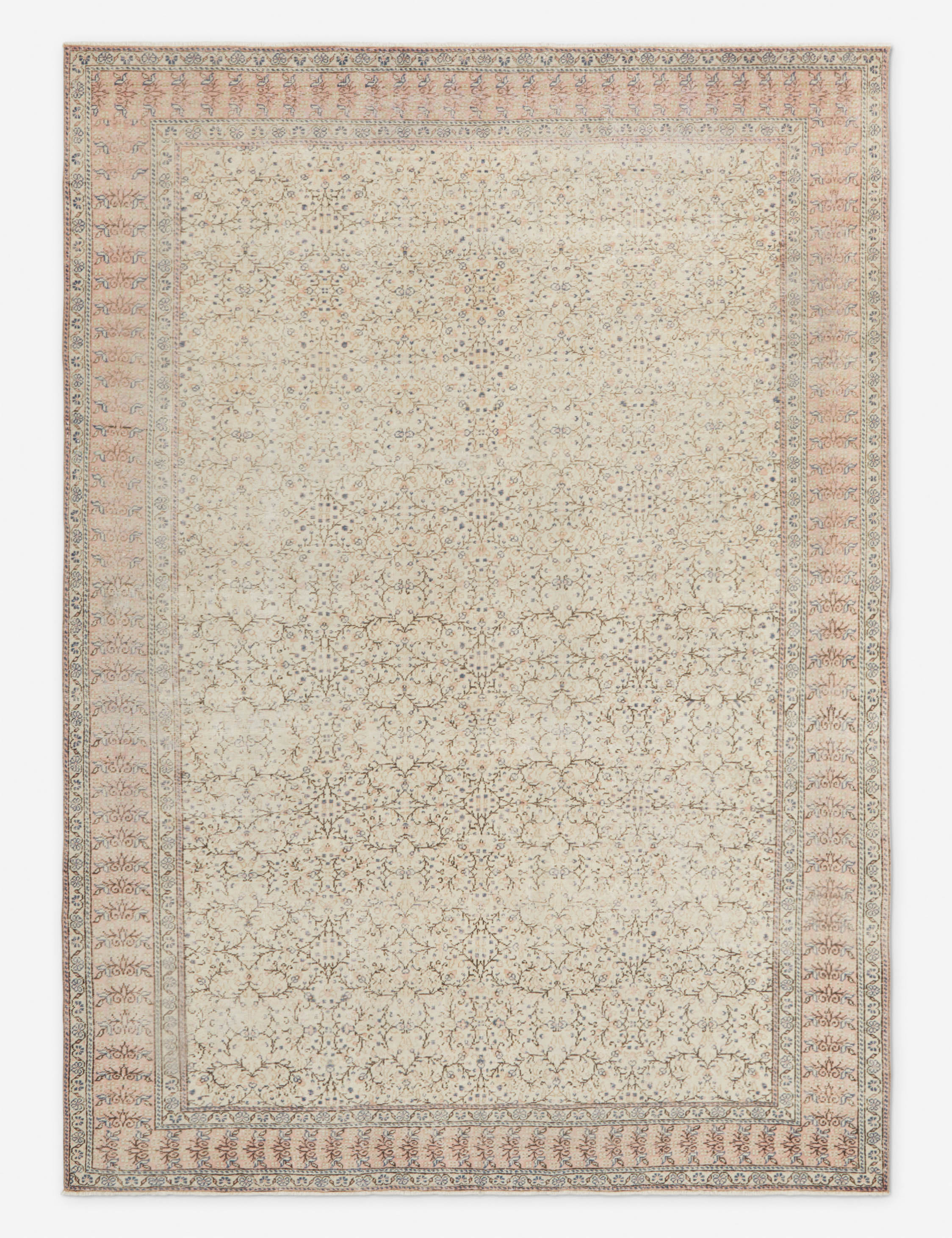 Vintage Turkish Hand-Knotted Wool Rug No. 299, 6'5" x 9'3"