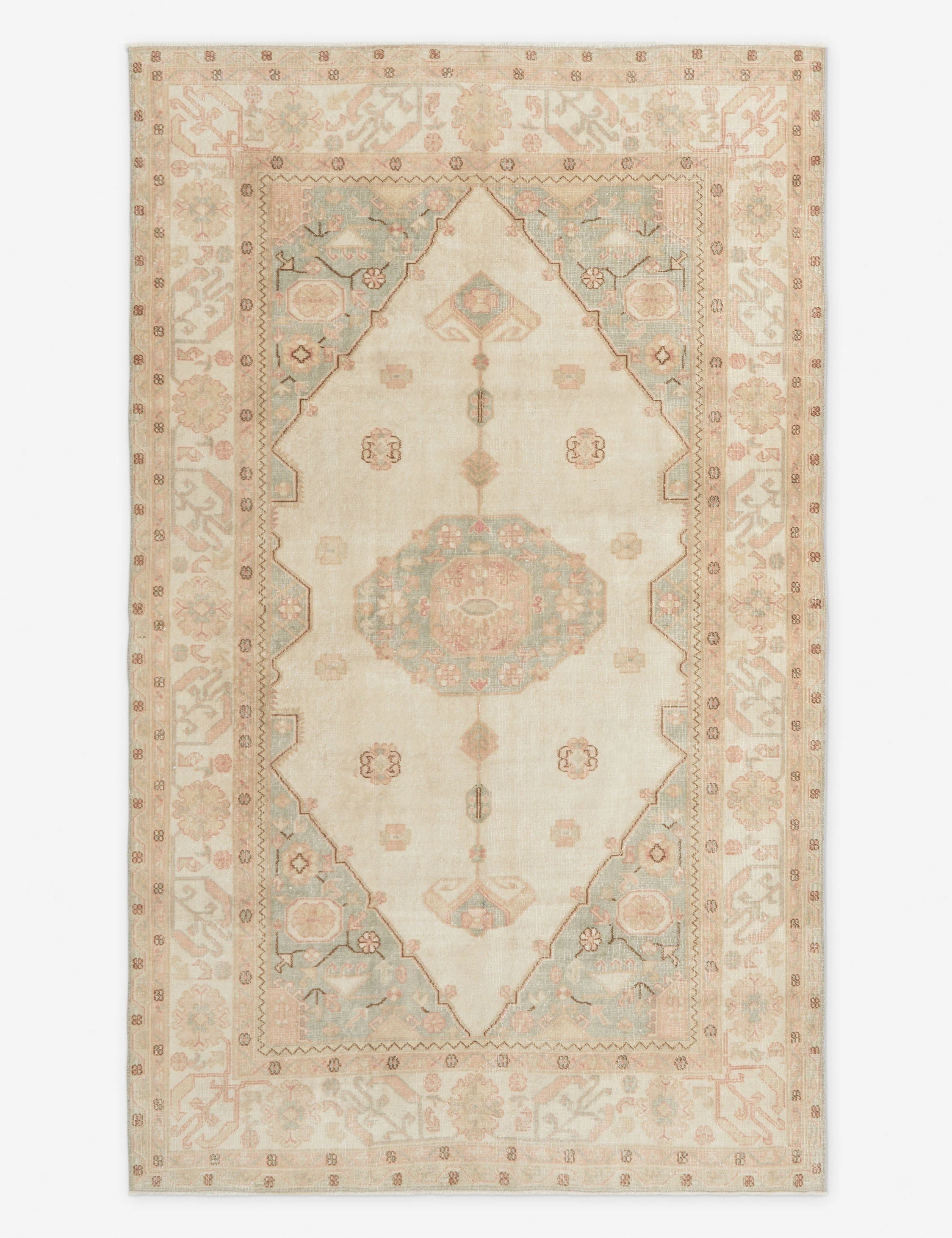 Vintage Turkish Hand-Knotted Wool Rug No. 303, 6'5" x 10'7"
