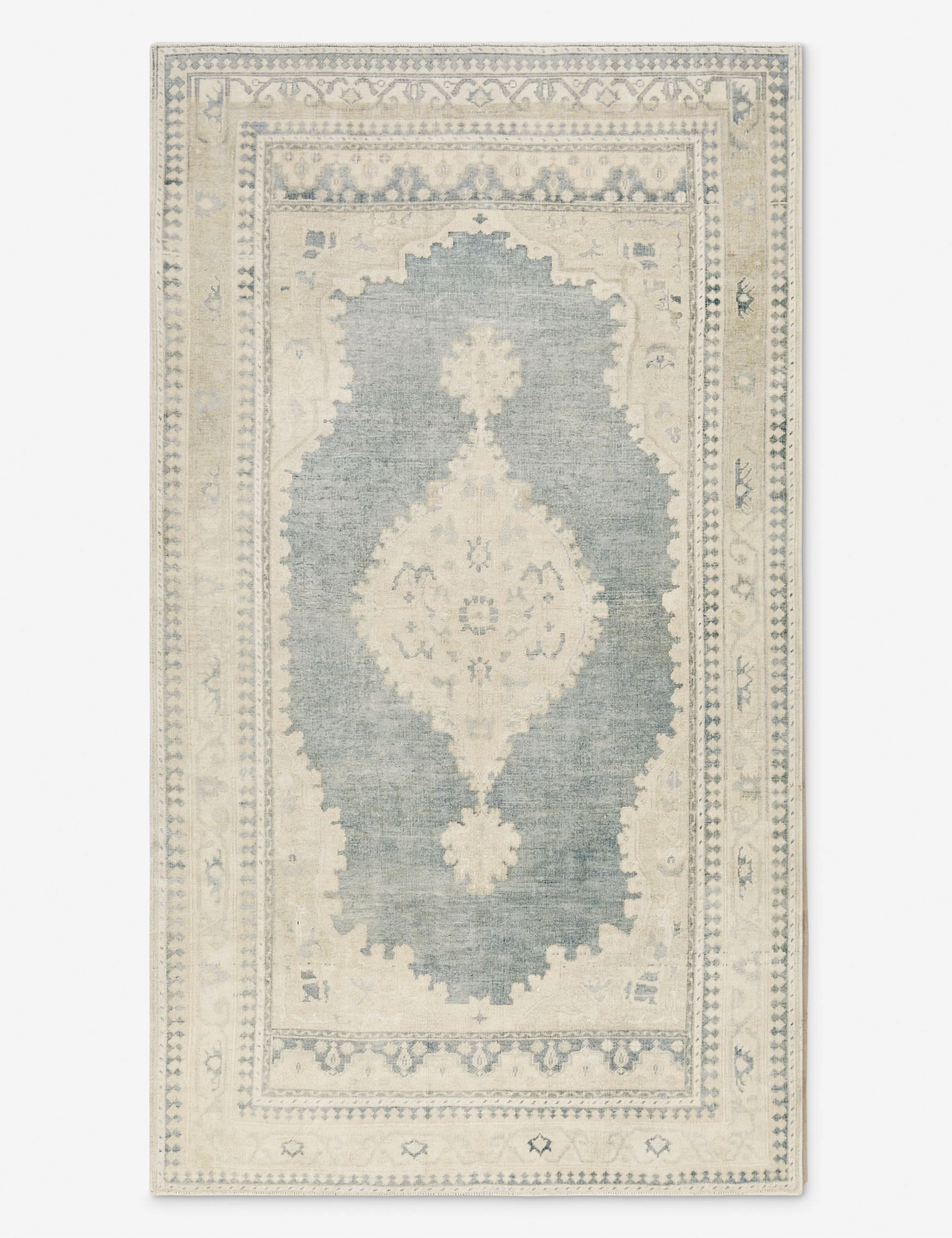 Vintage Turkish Hand-Knotted Wool Rug No. 417, 5'4" x 9'6"