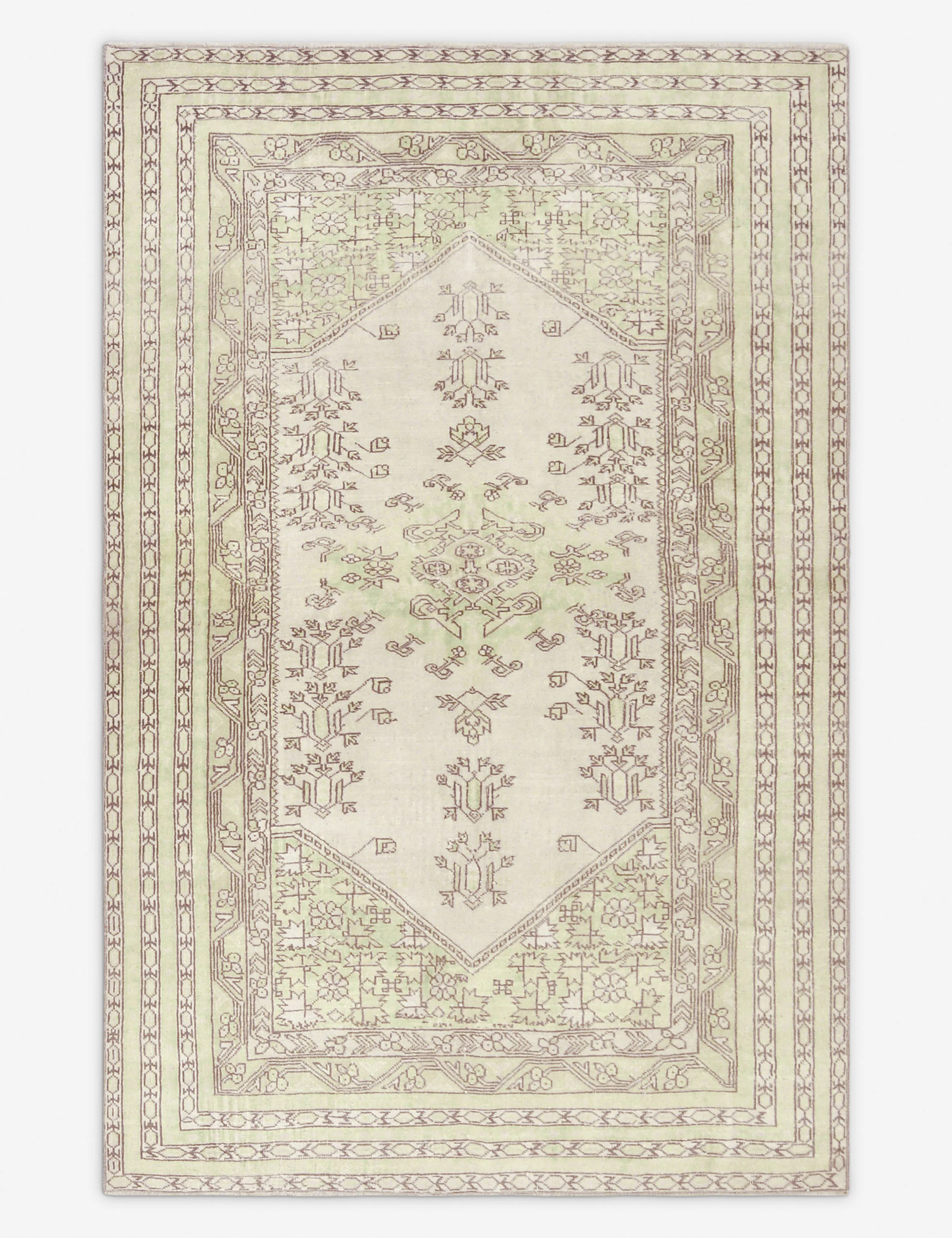 Vintage Turkish Hand-Knotted Wool Rug No. 421, 4'8" x 7'