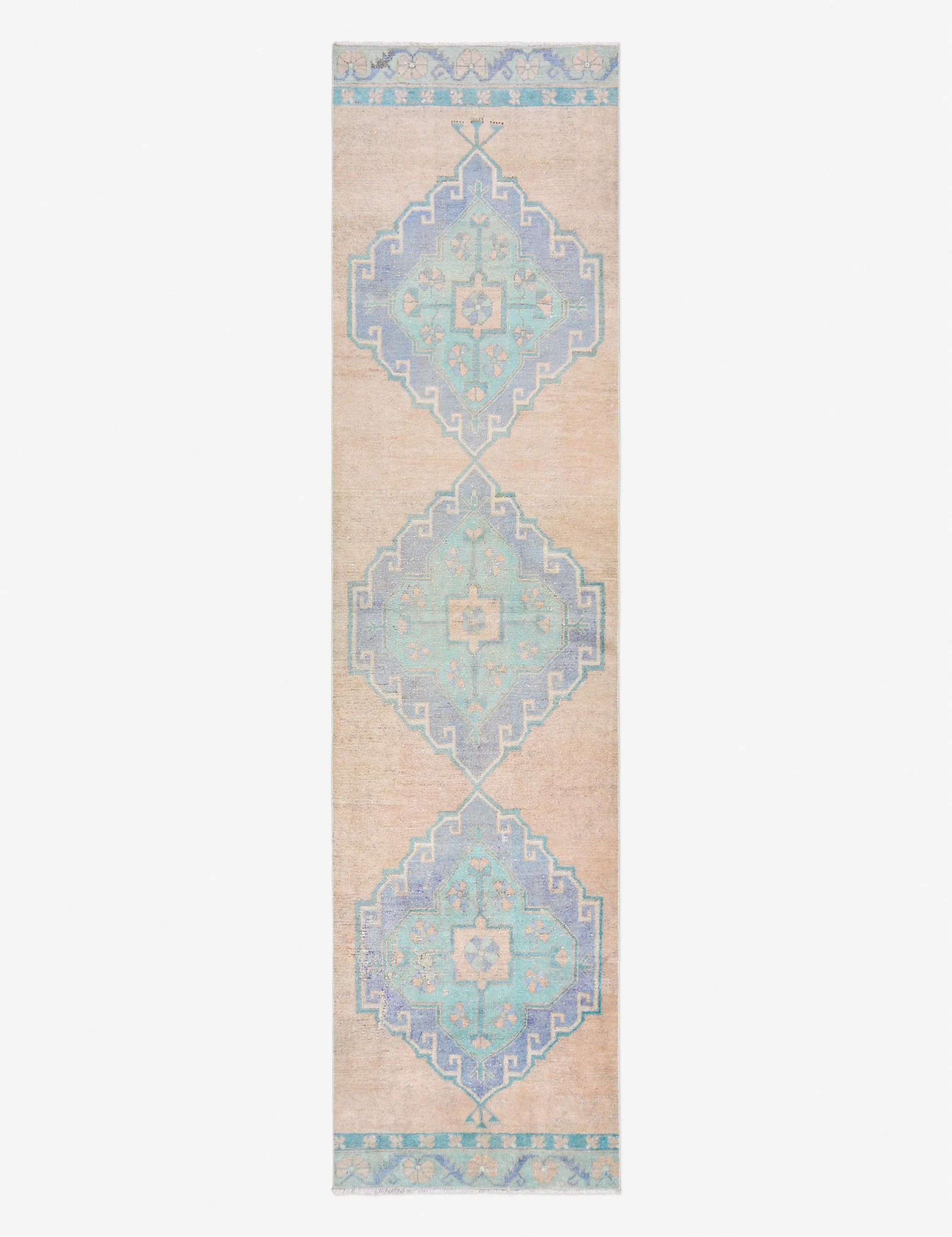Vintage Turkish Hand-Knotted Wool Runner Rug No. 278, 3' x 12'